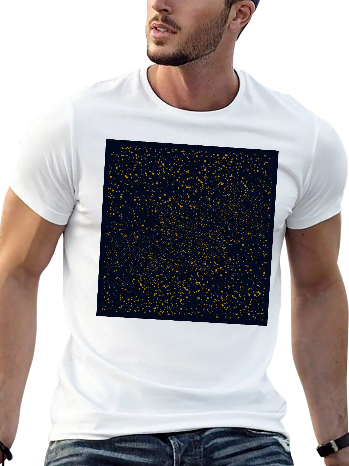 Black Starry Night T-Shirt - Black Cotton Blend view 13