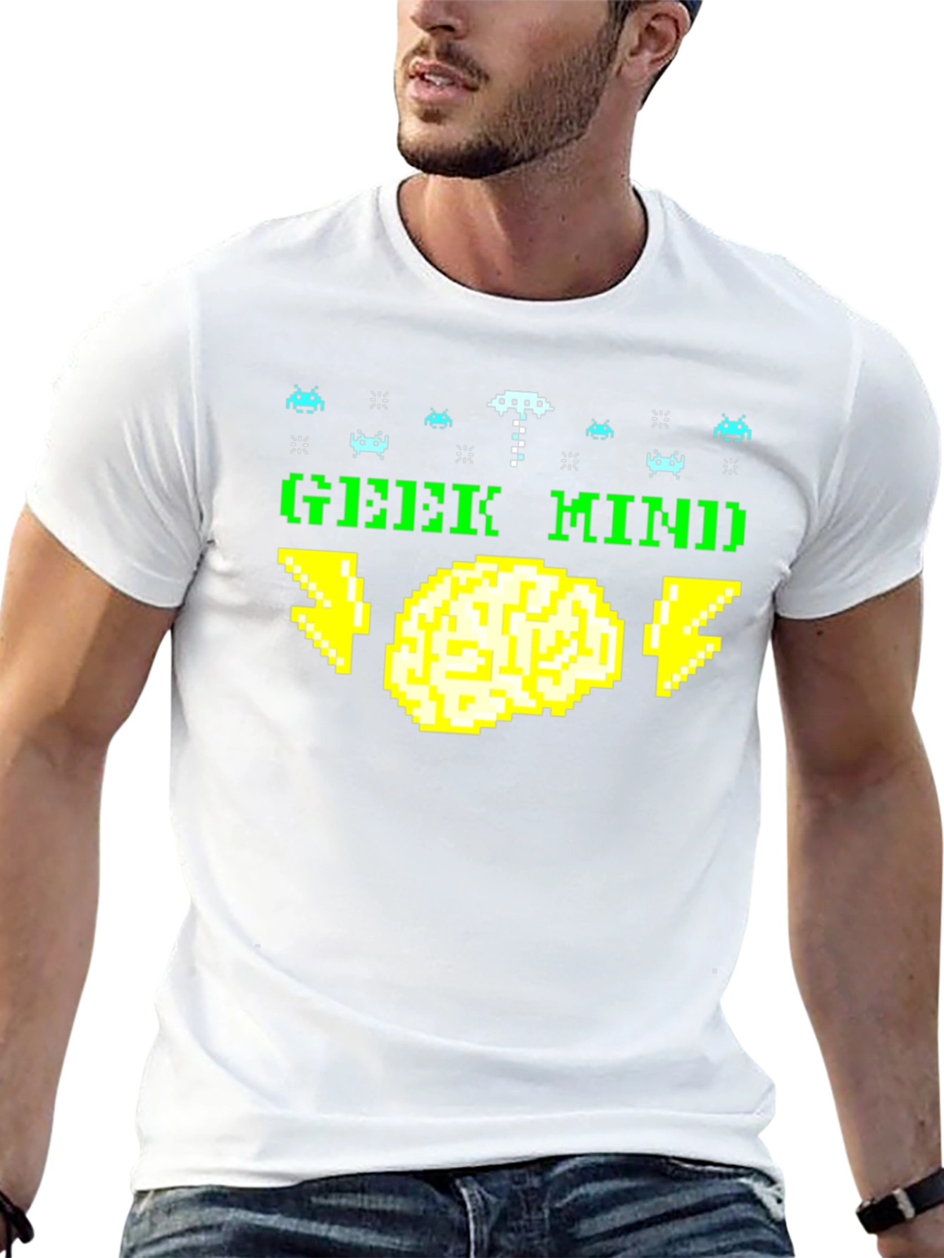 Black Geek Mind Pixel Art T-Shirt - Retro Gamer Tee view 13