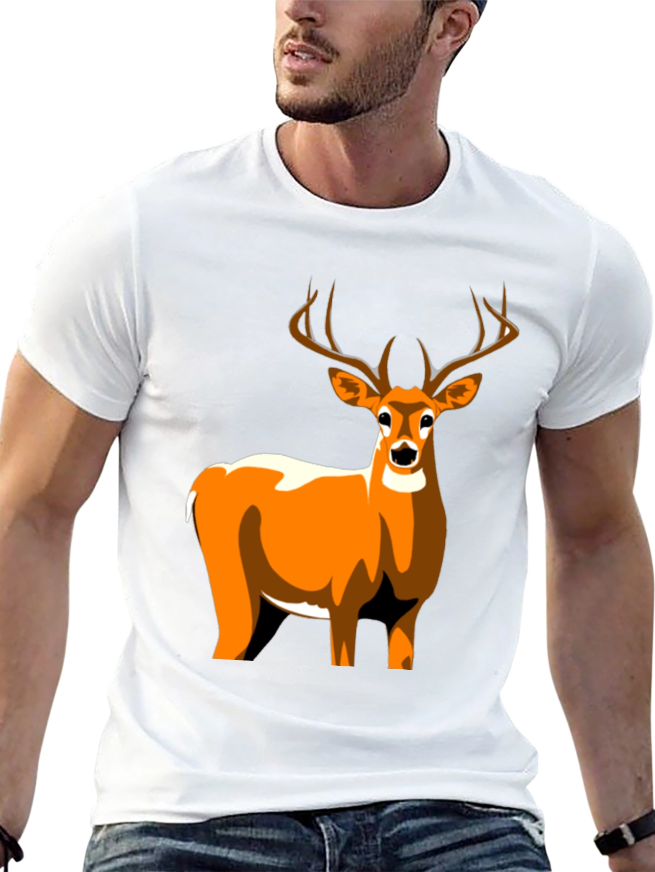 Black Deer Graphic Tee - Stylish Men's T-Shirt view 13