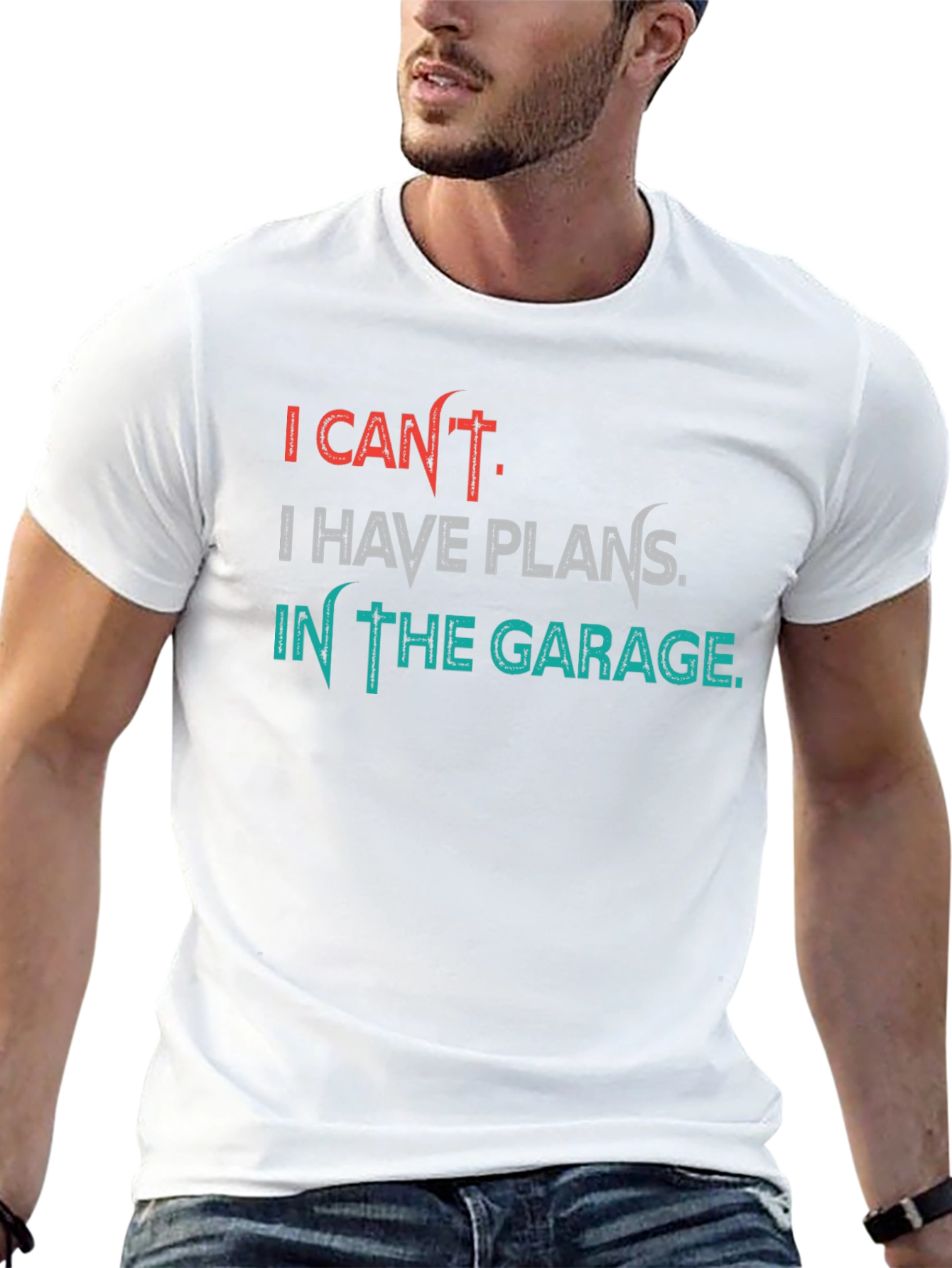 Black Garage Plans T-Shirt - I Can't, Funny Hobby Tee view 13