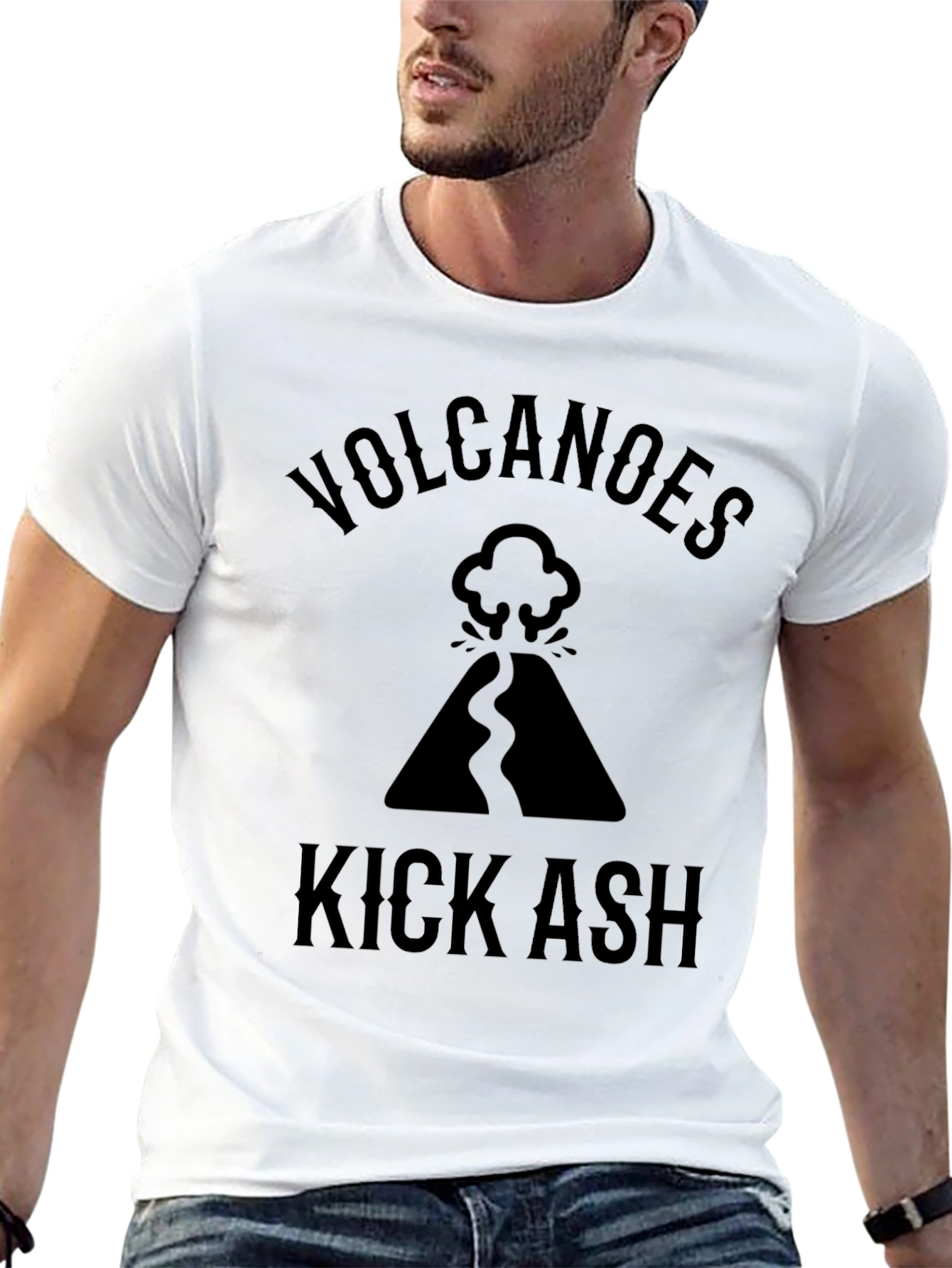 Black Volcanoes Kick Ash Black Graphic Tee view 13