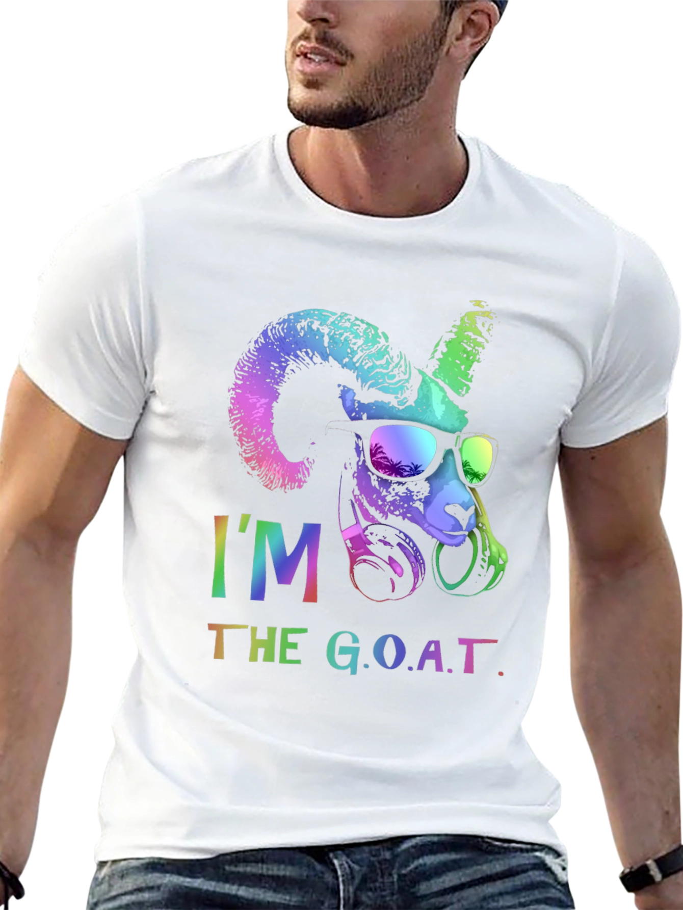 Black I'm The G.O.A.T. Graphic T-Shirt view 13