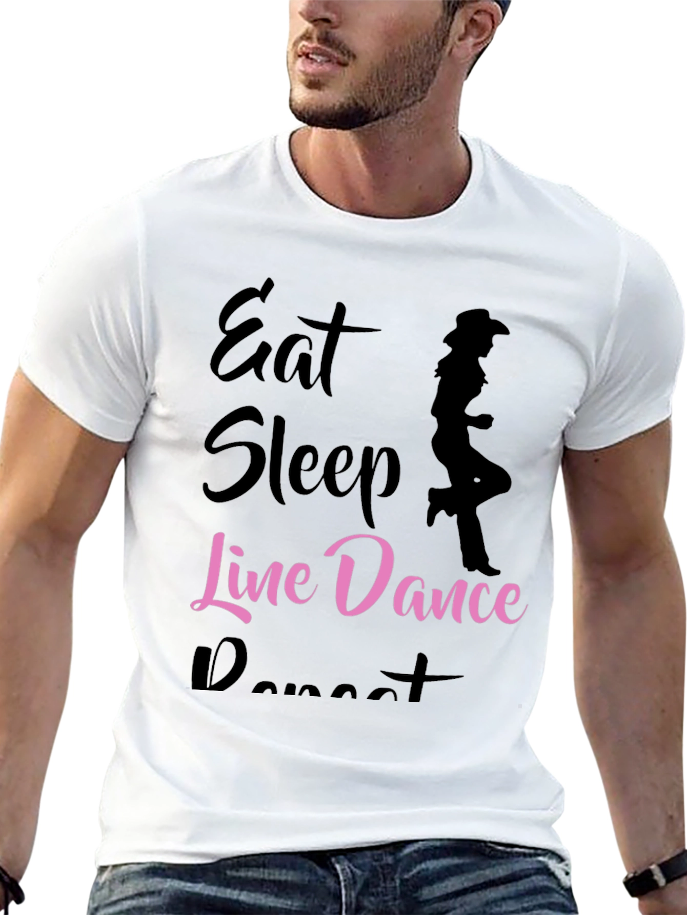 Black Eat Sleep Line Dance Repeat T-Shirt view 13
