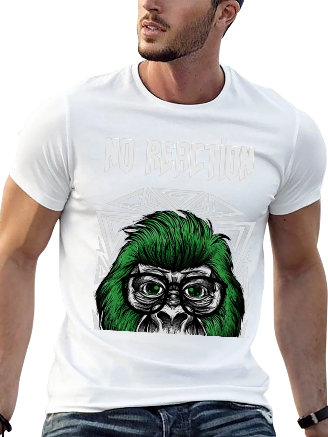 Black No Reaction Gorilla Graphic Tee view 13