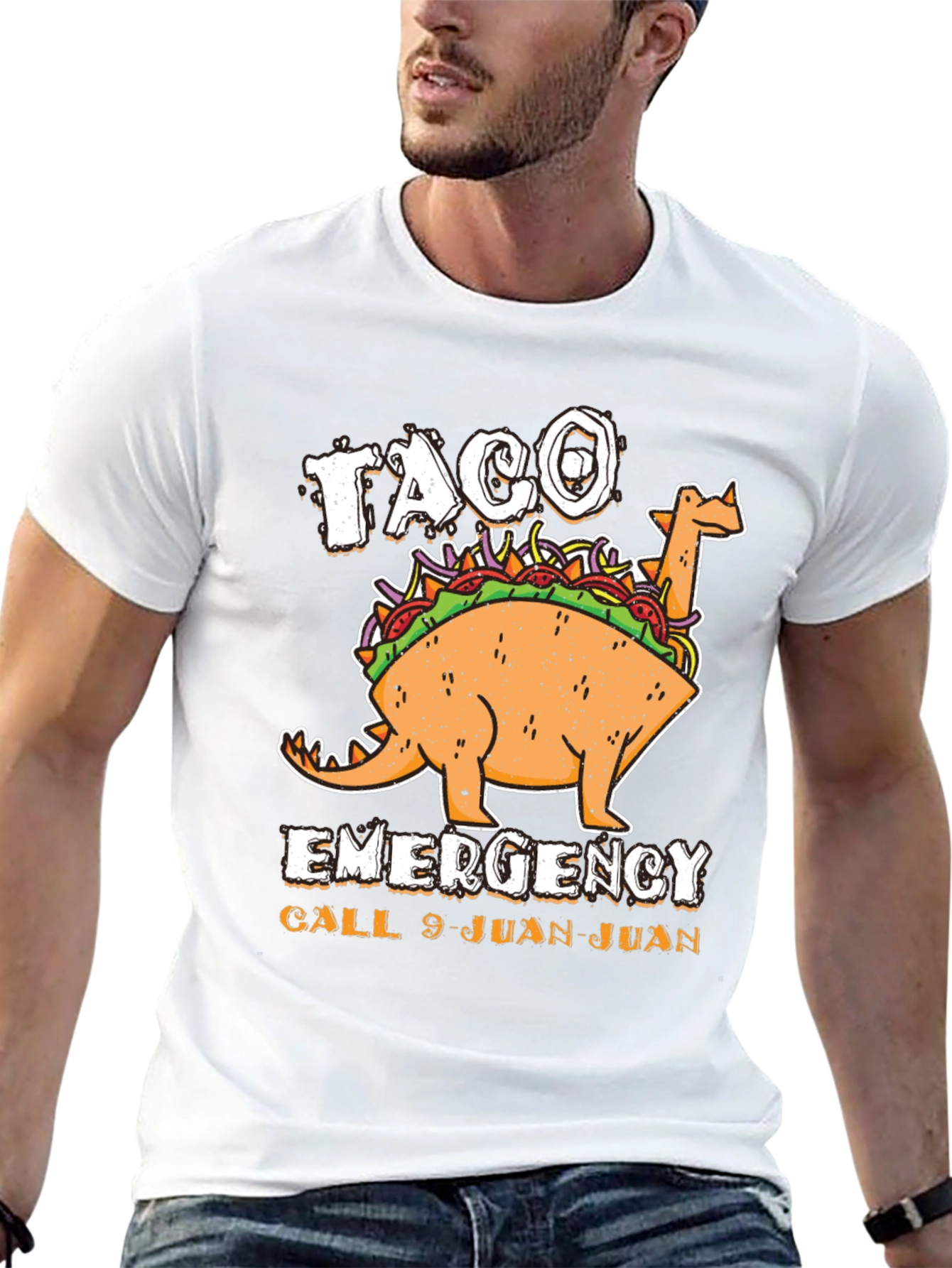 Black Taco Emergency Call 9-Juan-Juan Funny Graphic T-Shirt view 13