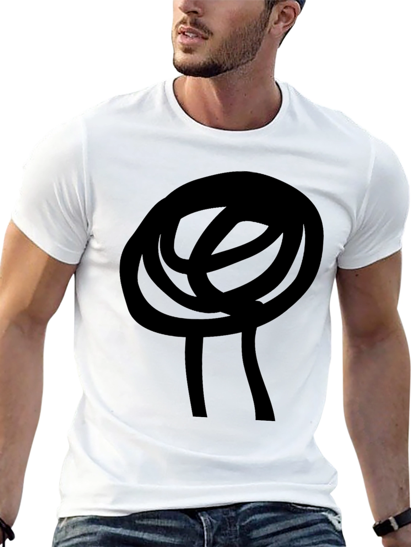 Black Abstract Graphic Print Black T-Shirt view 13