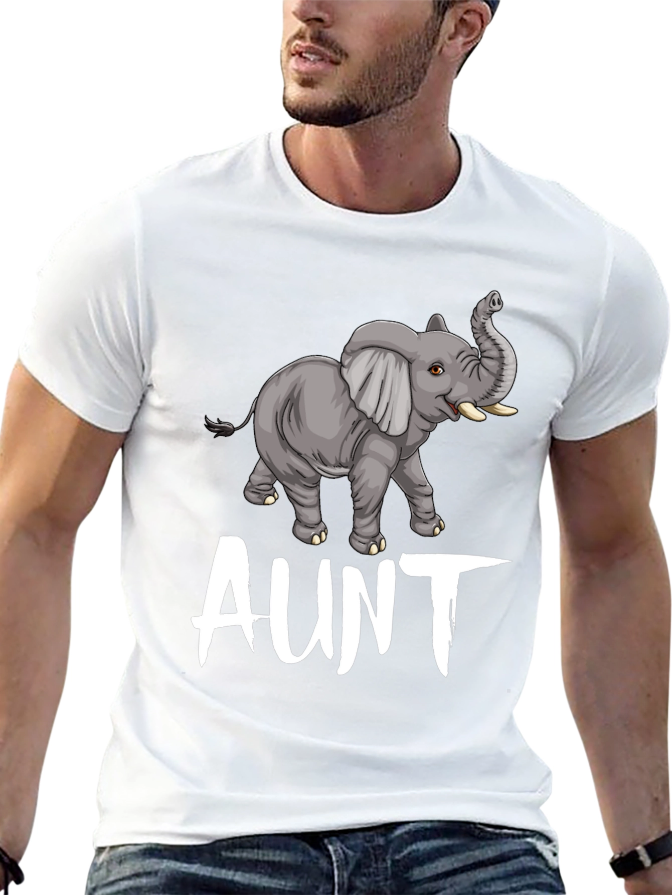 Black Elephant Aunt T-Shirt - Cute Family Tee view 13
