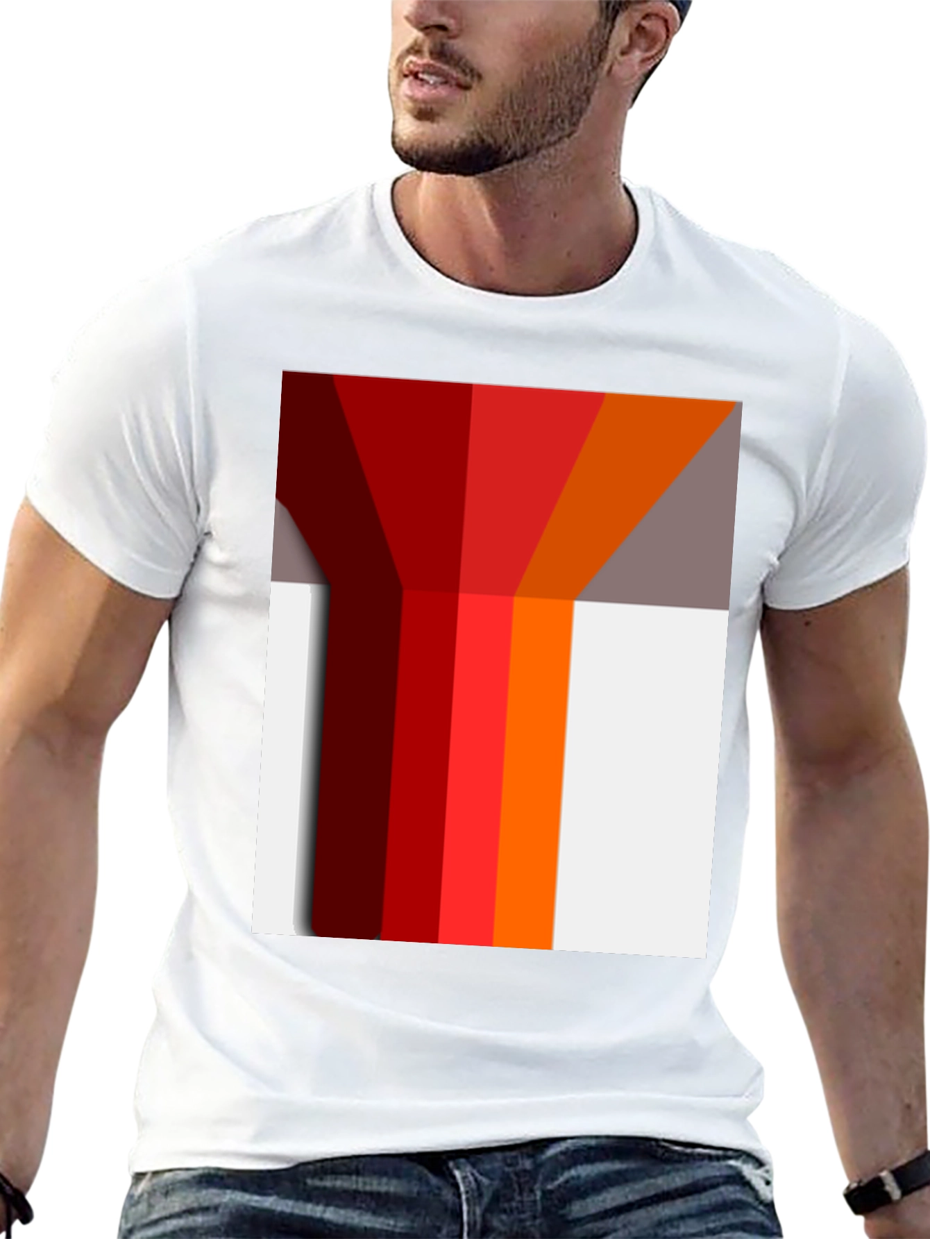 Black Geometric Color Block Graphic Tee - Modern Style view 13