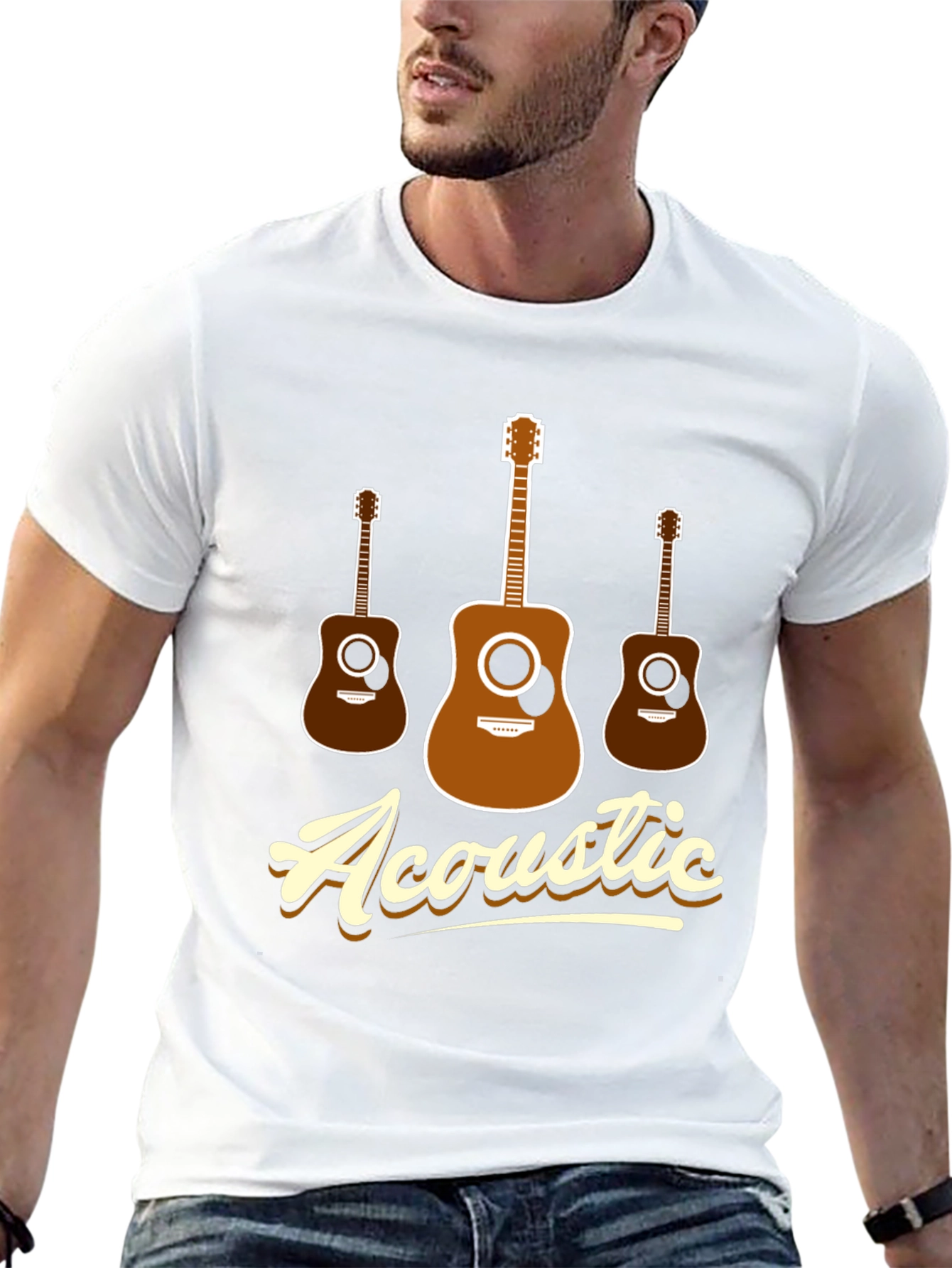 Acoustic Guitar T-Shirt - Music Lover Tee - 13