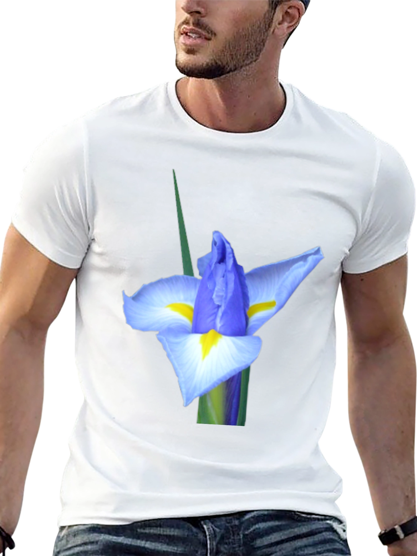 Black Iris Flower Graphic Tee - Black view 13