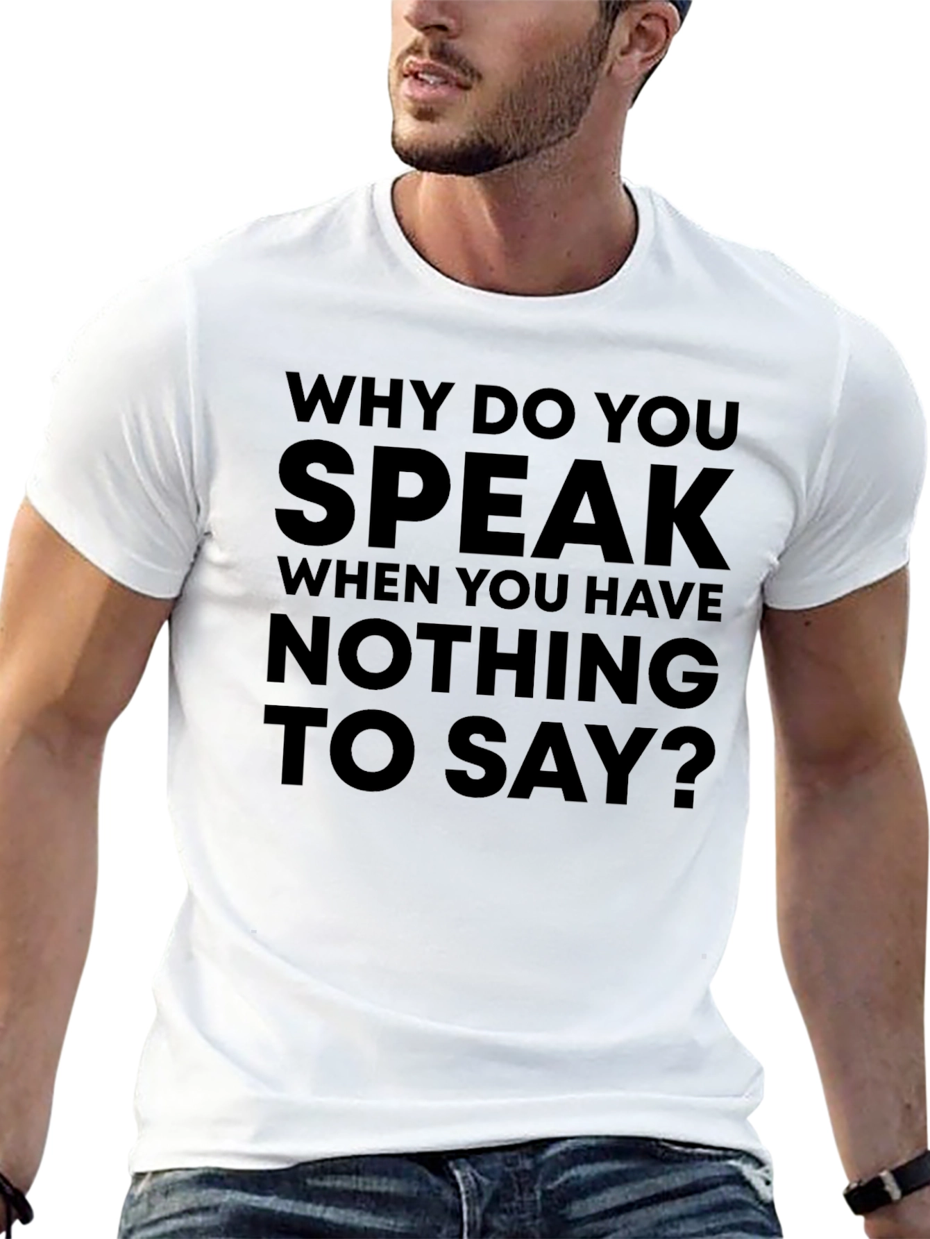 Black Statement T-Shirt: Why Do You Speak? view 13