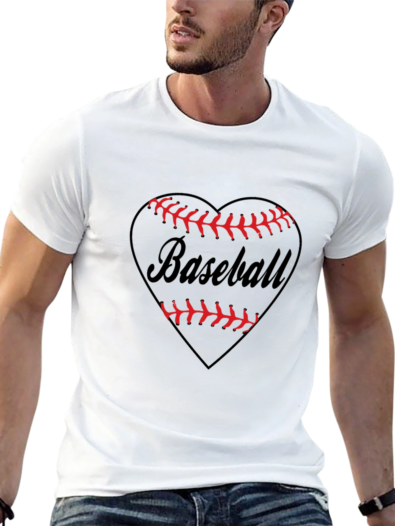 Black Baseball Heart Graphic Tee - Soft Cotton view 13