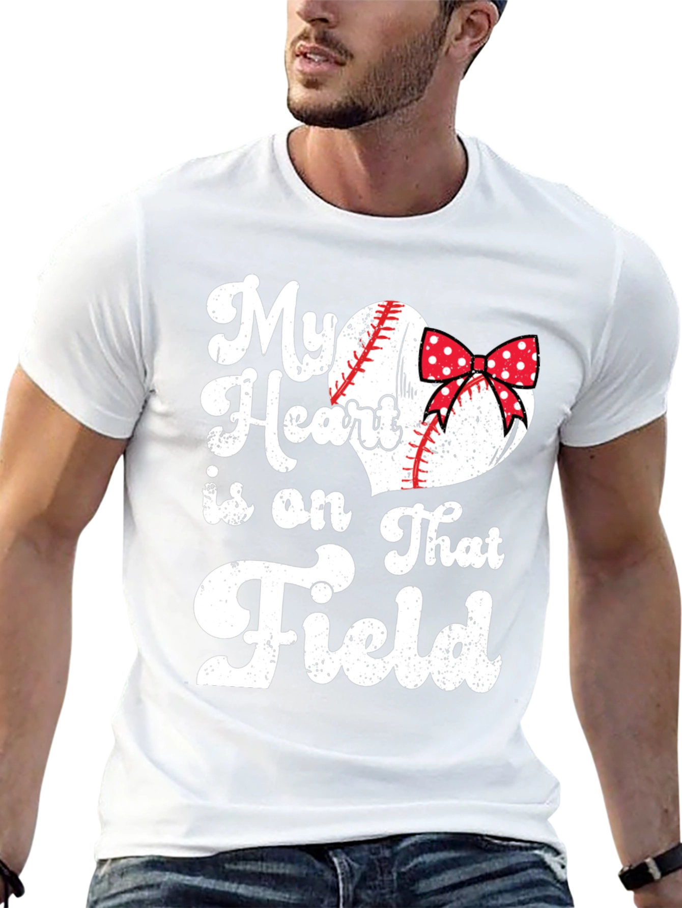Black Baseball Mom Heart Field T-Shirt view 13