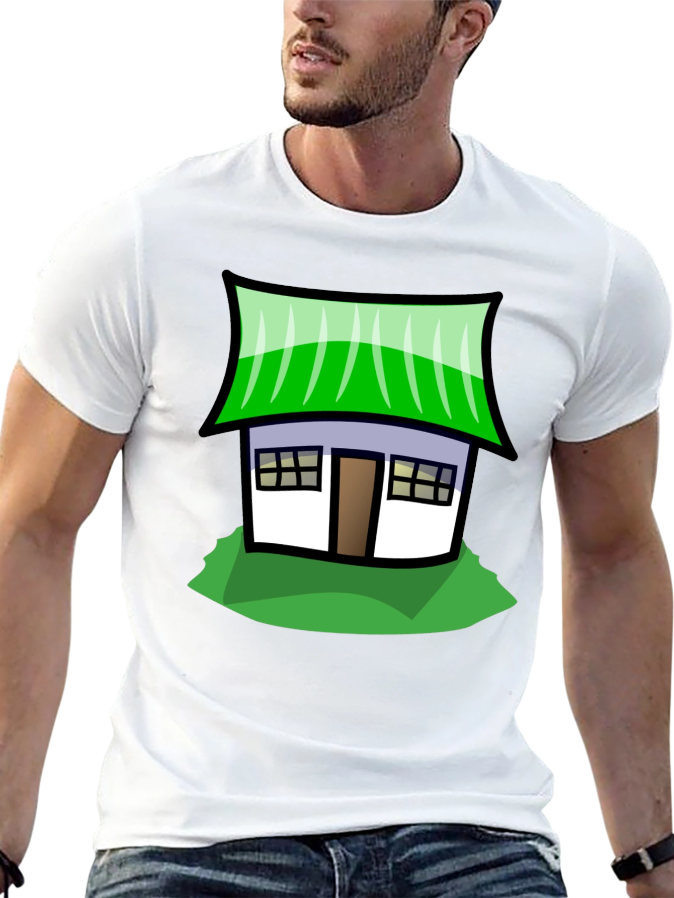 Black Cartoon House Graphic Tee - Unique Style view 13