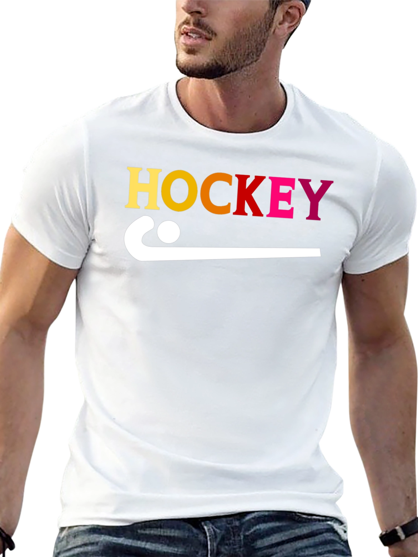 Black Hockey Stick Graphic Tee - Sporty Cotton T-Shirt view 13