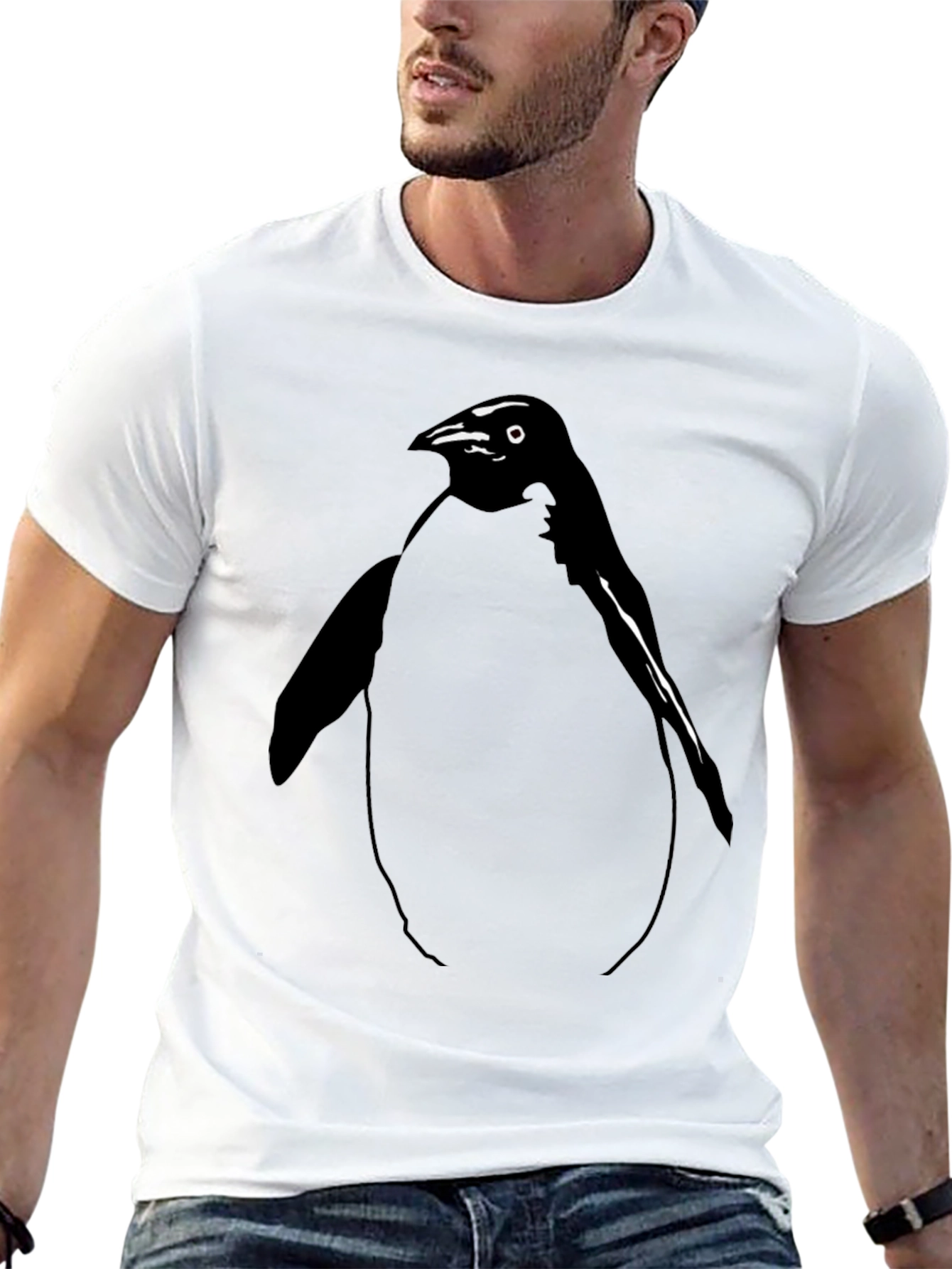 Black Penguin Graphic Black T-Shirt - Unisex Style view 13