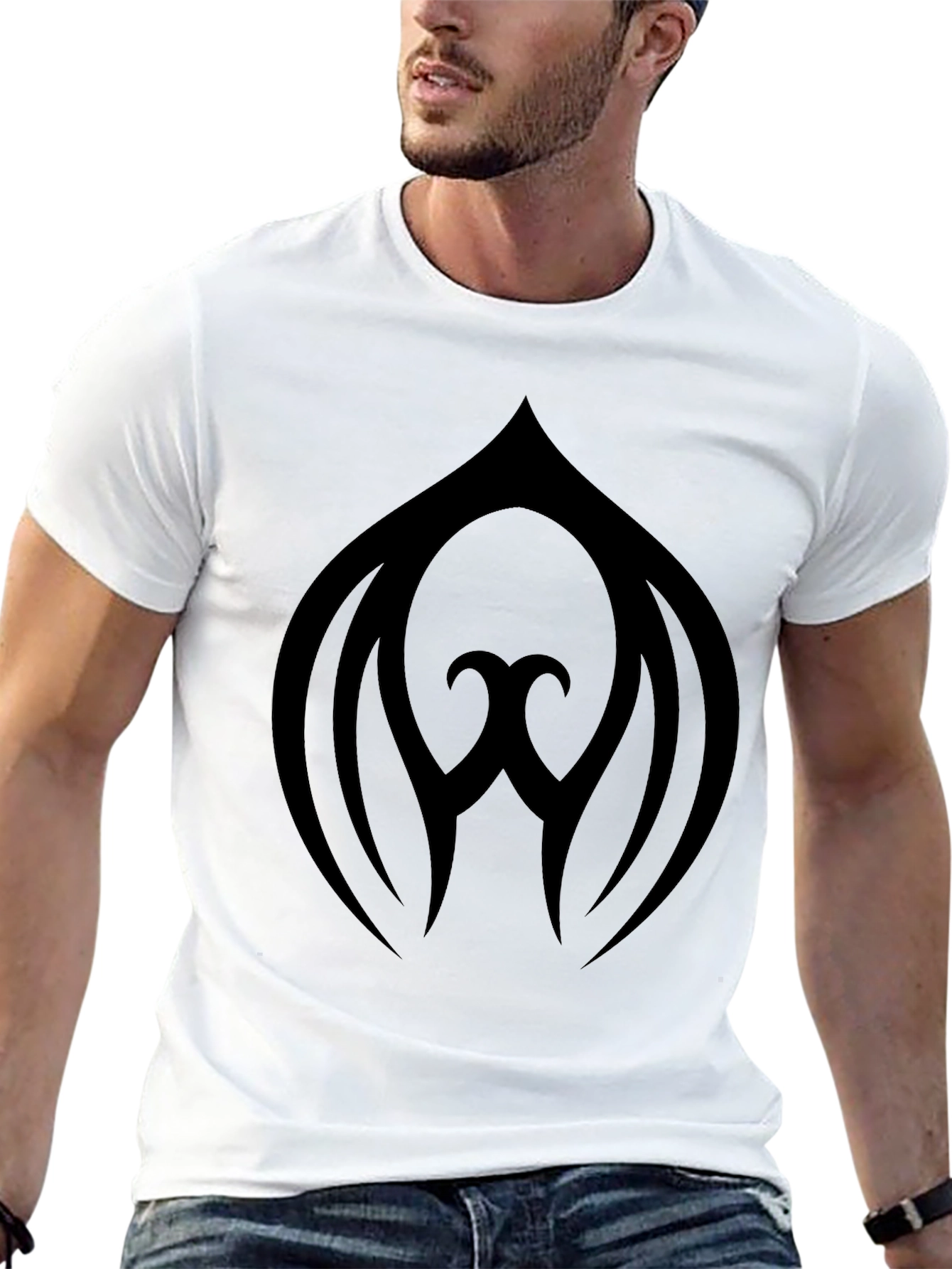 Black Black Graphic Tee - Abstract Design view 13