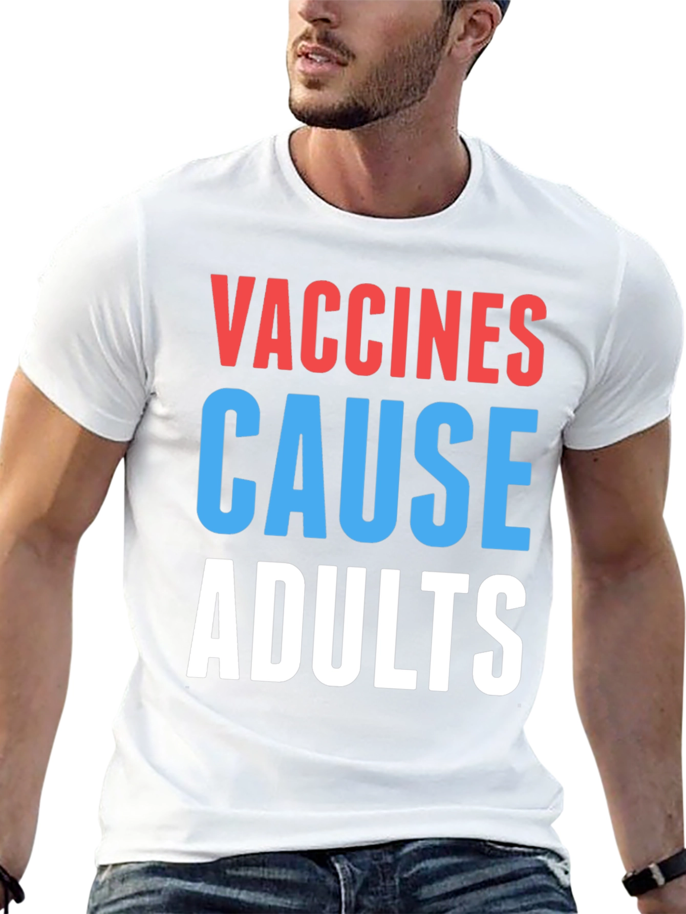 Black Vaccines Cause Adults Graphic Tee - Humorous Slogan view 13