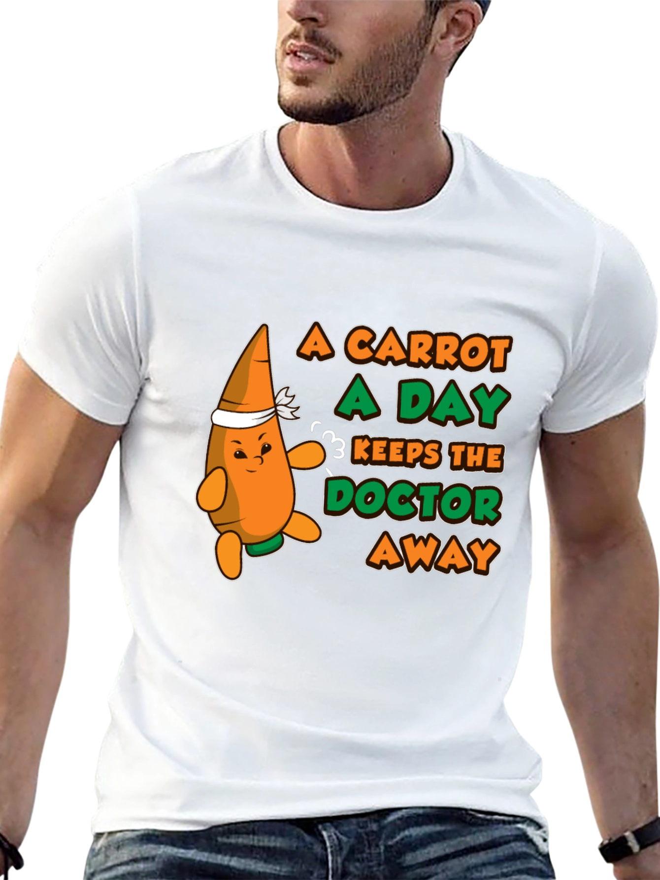Black A Carrot a Day T-Shirt - Funny Health Tee view 13