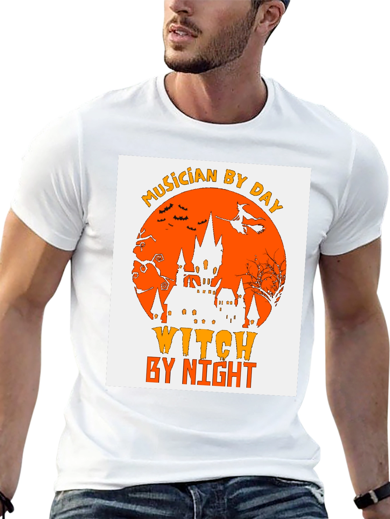 Black Musician by Day, Witch by Night Halloween T-Shirt view 13