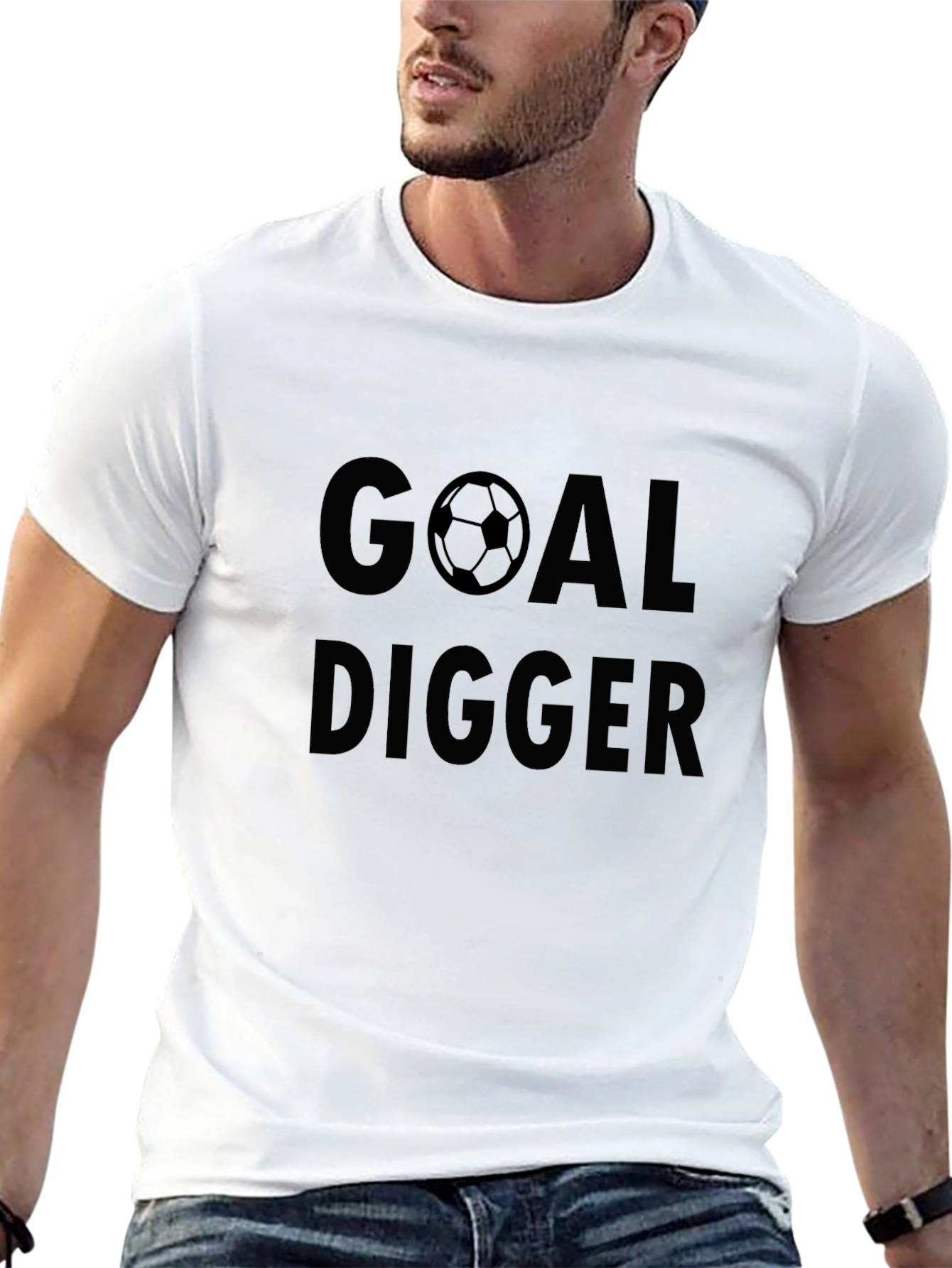 Black Goal Digger Graphic Tee - Soccer Inspired Humor T-Shirt view 13