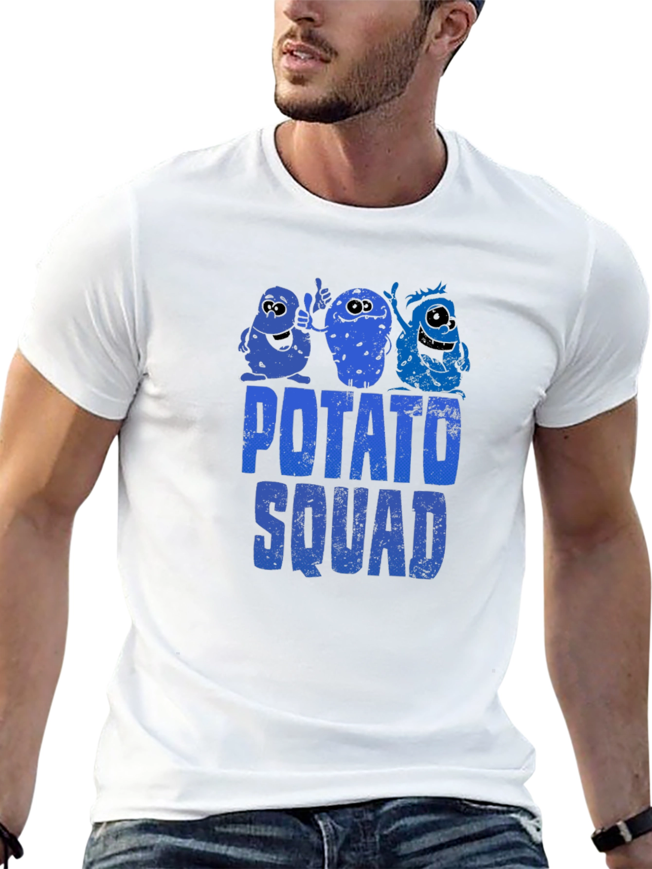 Black Potato Squad T-Shirt - Funny Cartoon Graphic Tee view 13