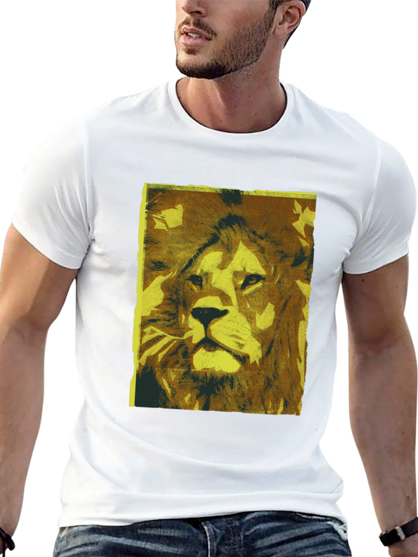 Black Lion Graphic Print Black T-Shirt view 13