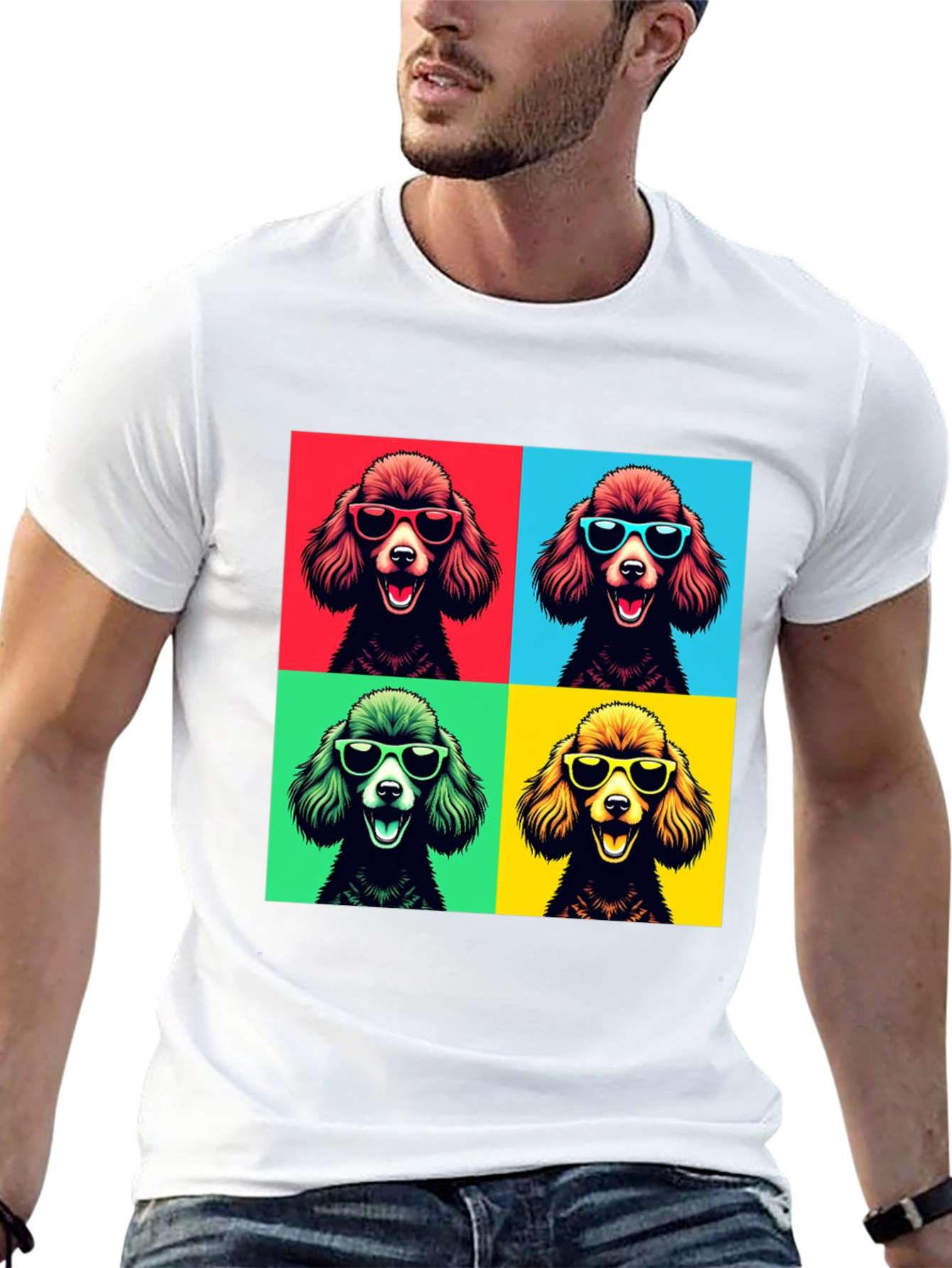 Black Pop Art Poodle T-Shirt - Stylish Dog Tee view 13