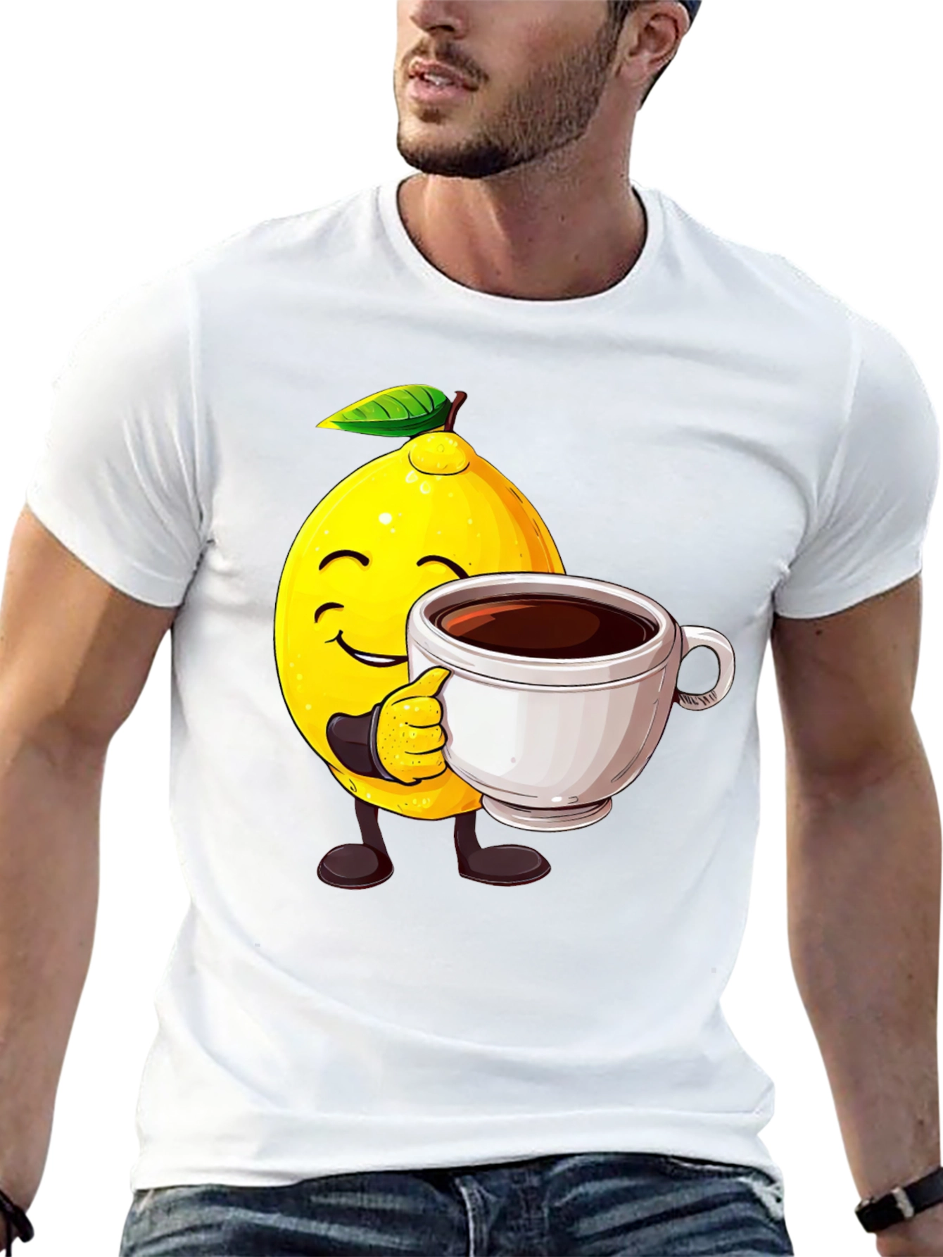 Black Lemon Coffee T-Shirt - Unique Graphic Tee view 13
