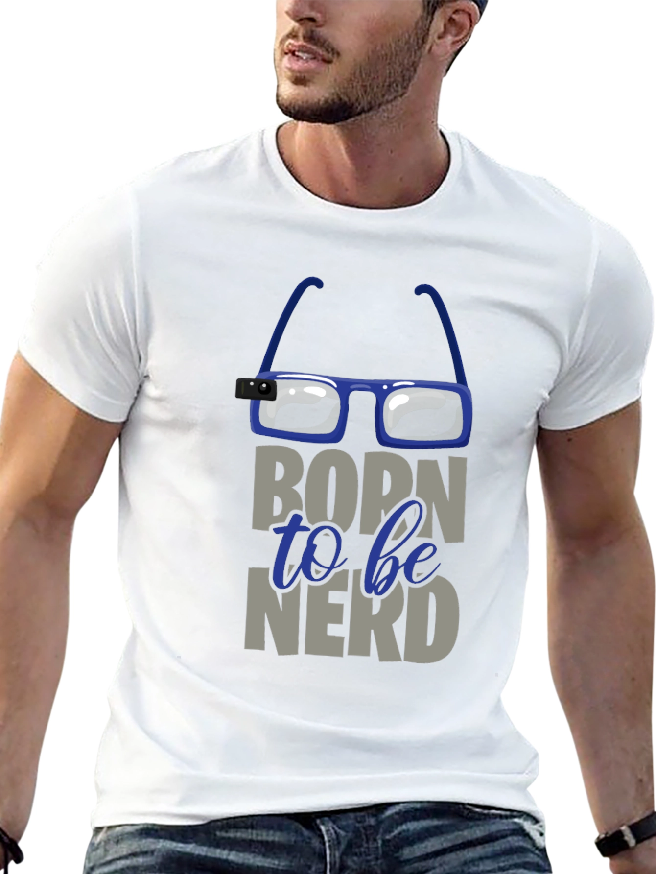 Black Born to be Nerd T-Shirt view 13