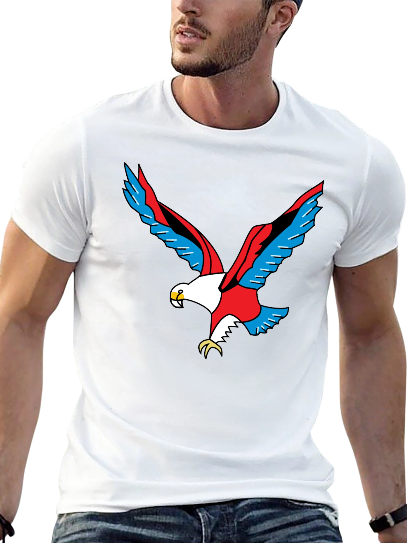 Black Bold Eagle Graphic Black T-Shirt view 13