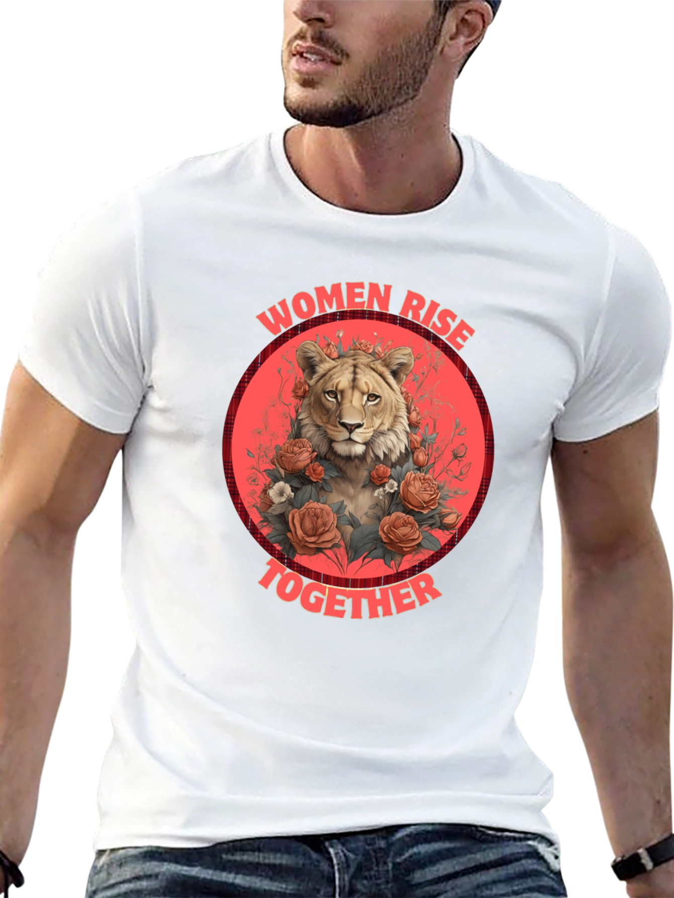 Black Women Rise Together Lion T-Shirt view 13
