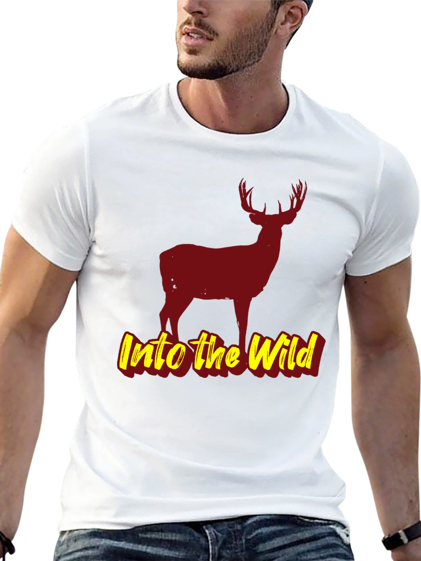 Black Into the Wild Black Deer Graphic T-Shirt view 13