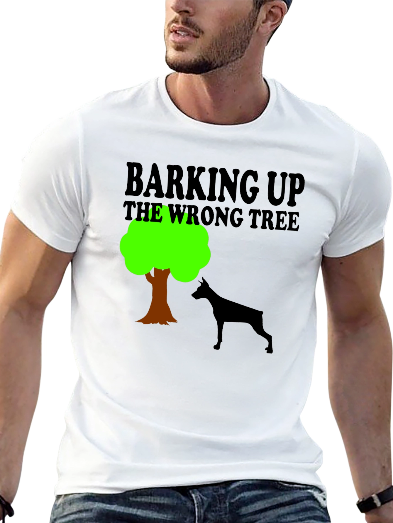 Black Barking Up the Wrong Tree Graphic Tee view 13