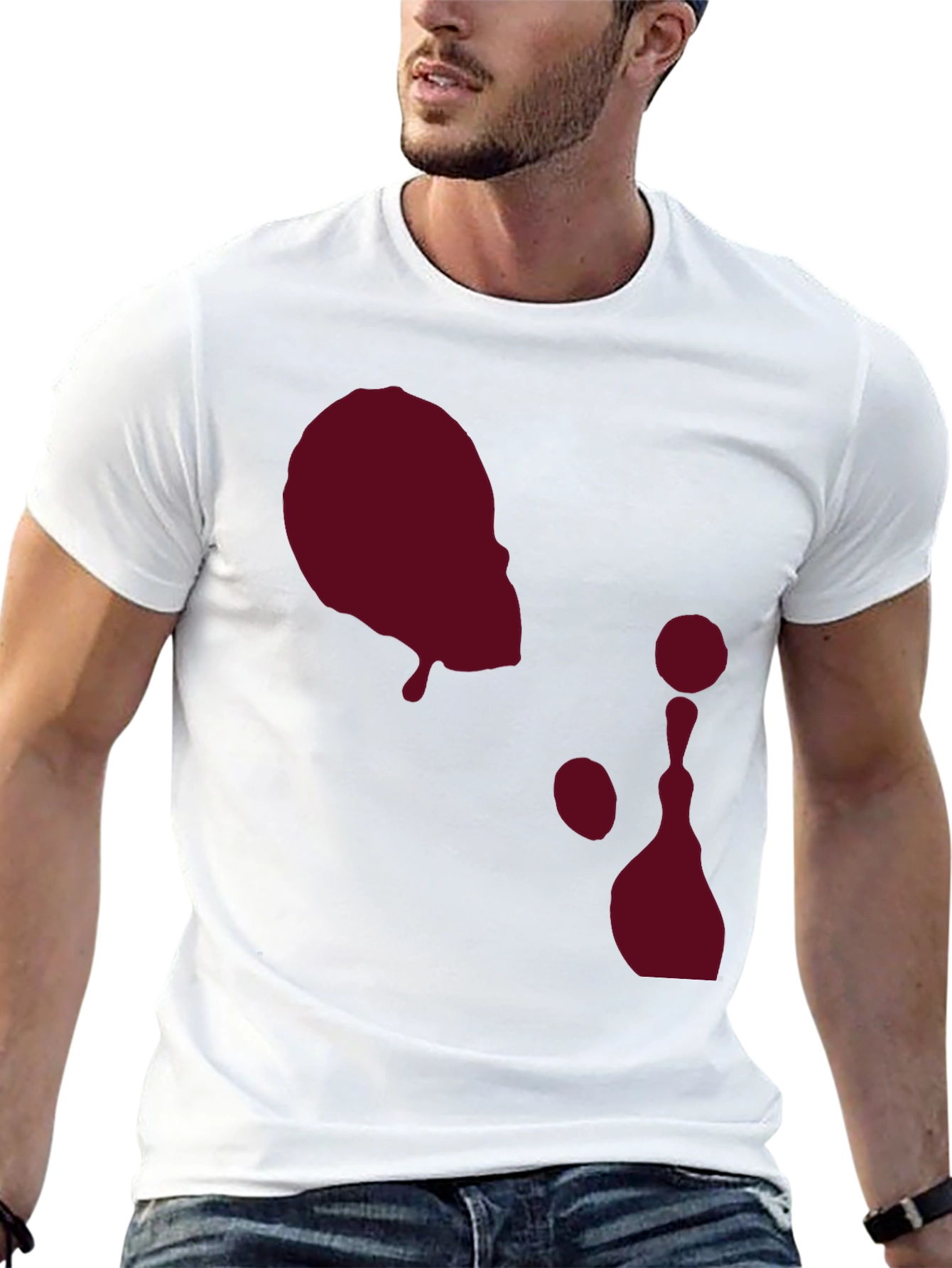 Black Abstract Graphic Print Crew Neck T-Shirt view 13