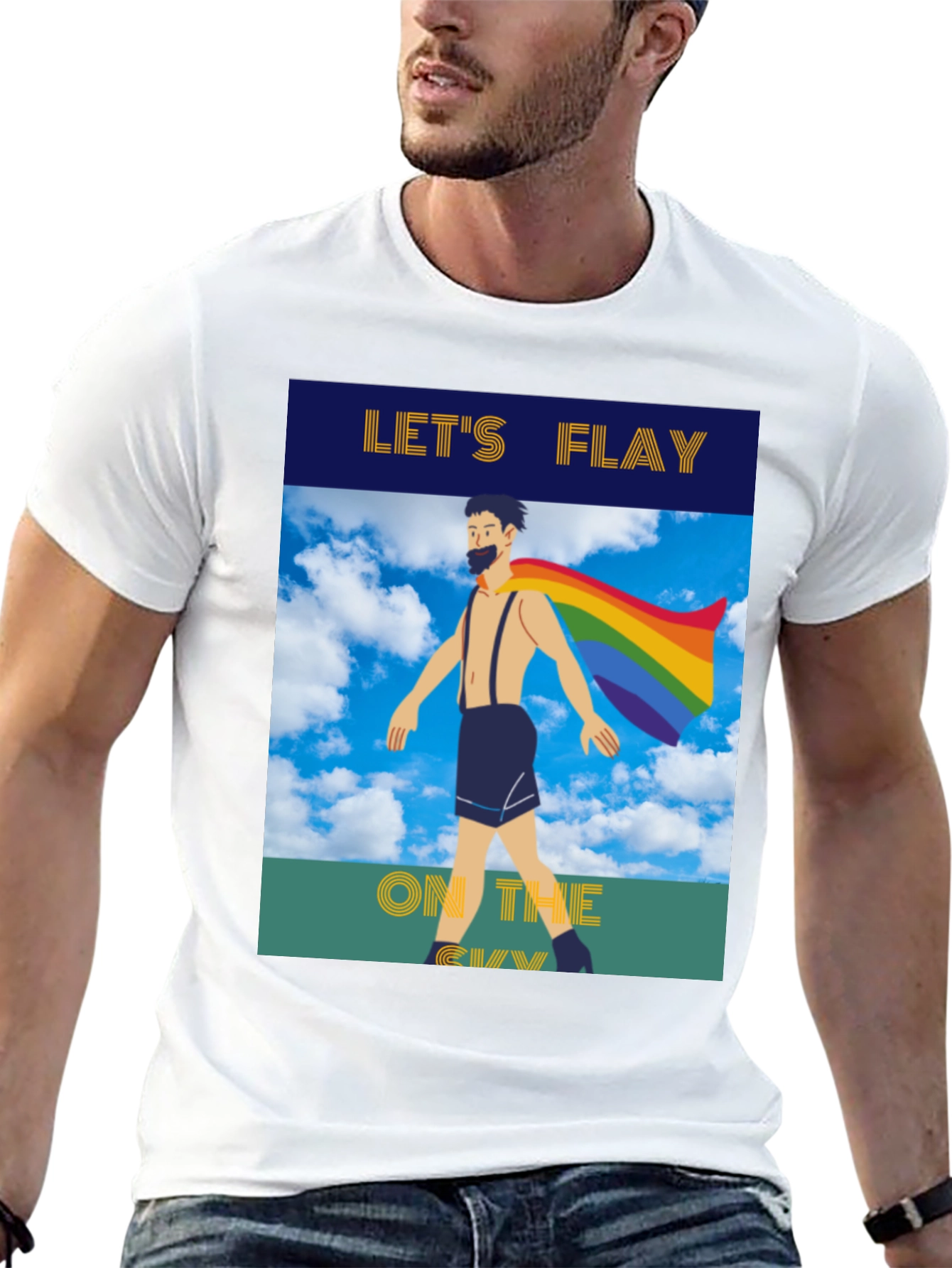 Black Let's Flay on the Gay T-Shirt Pride Tee view 13