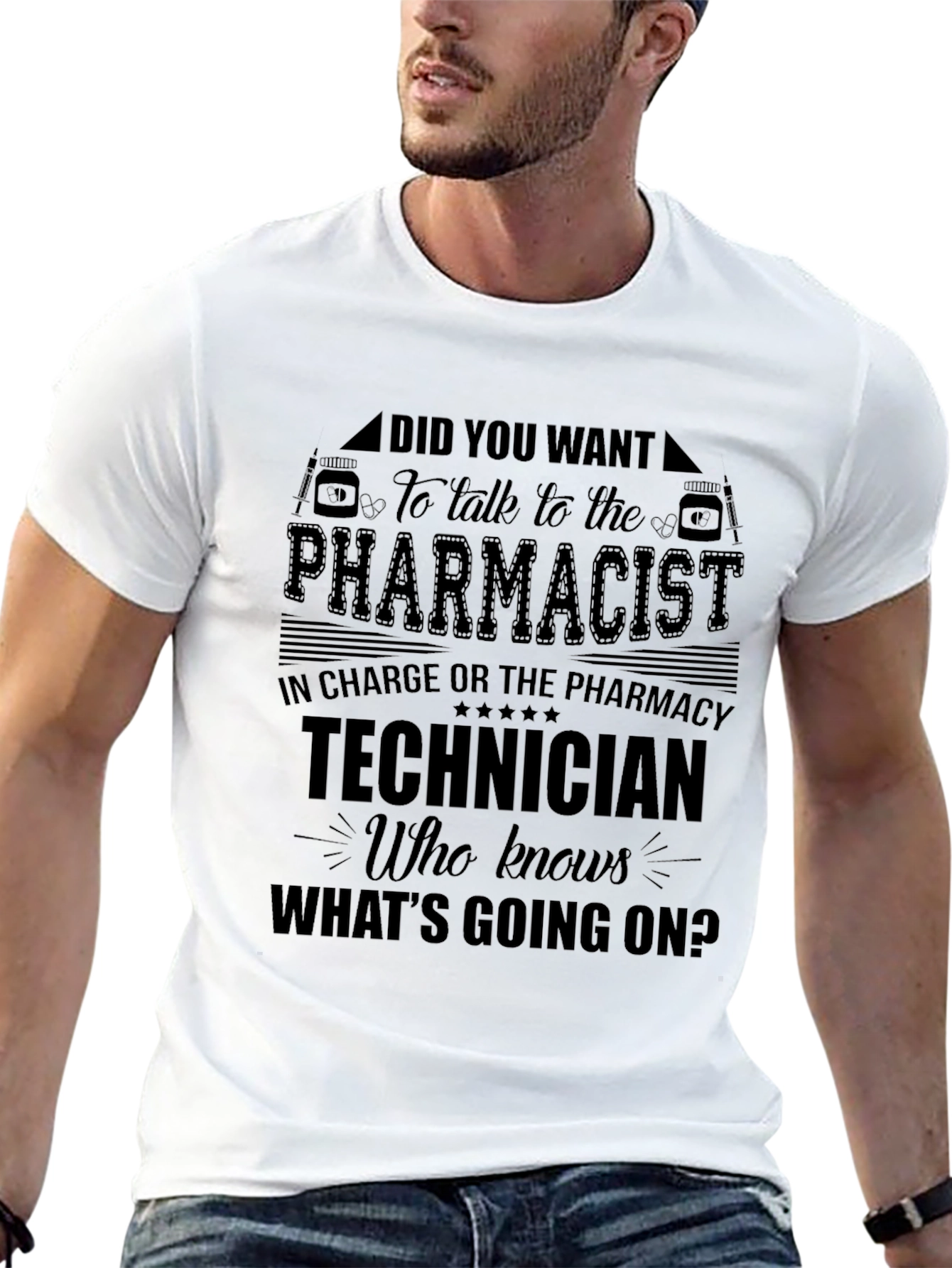 Black Pharmacist Technician Humor T-Shirt view 13