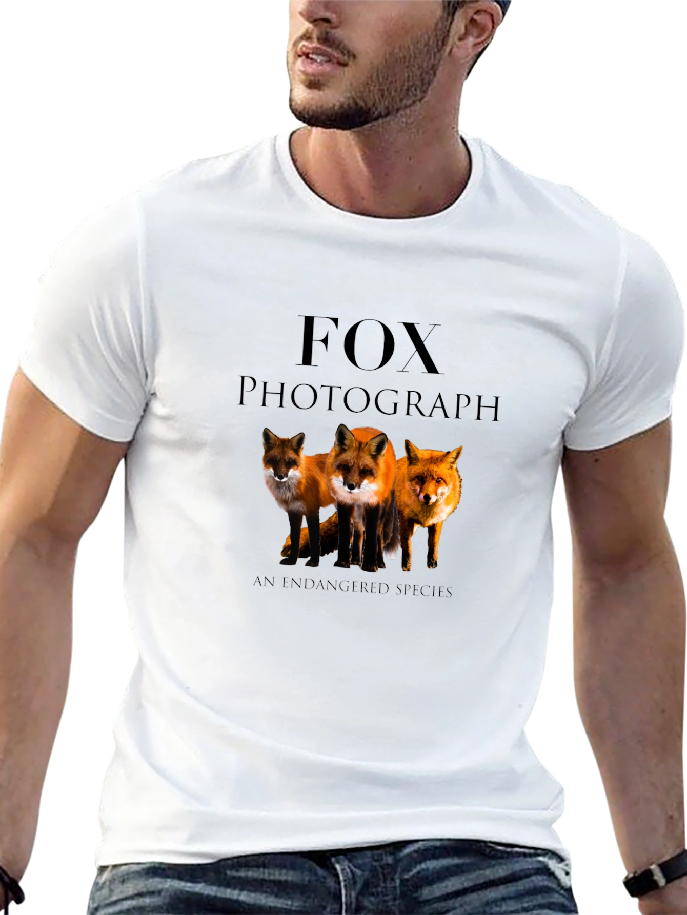 Black Fox Photograph Endangered Species Black T-Shirt view 13