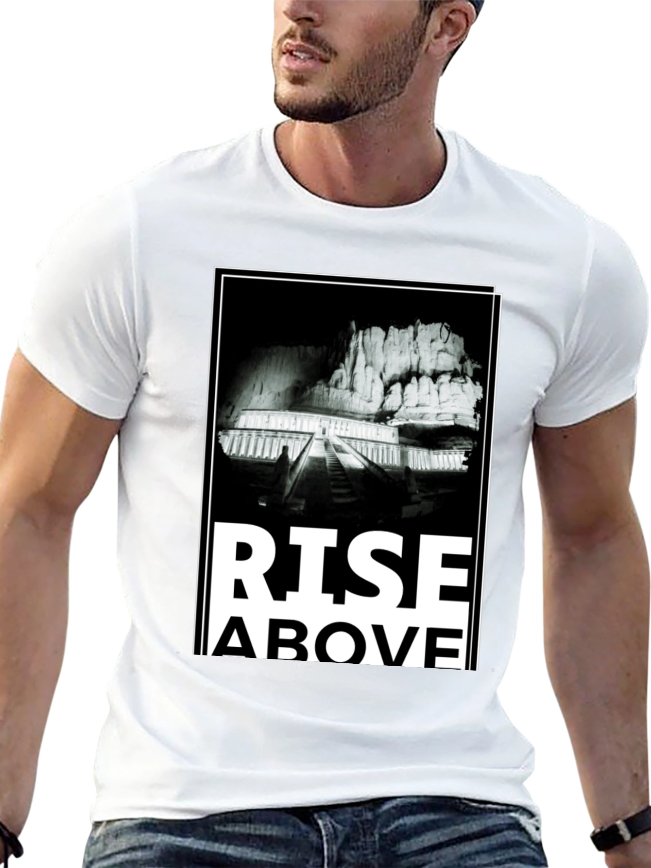 Black Rise Above Graphic Tee - Men's Black T-Shirt view 13