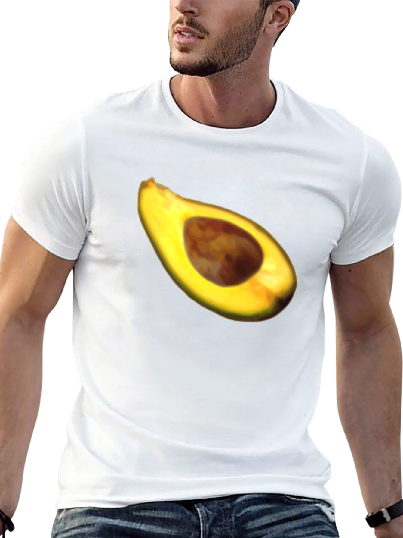 Black Avocado Slice Graphic Tee - Casual Black T-Shirt view 13