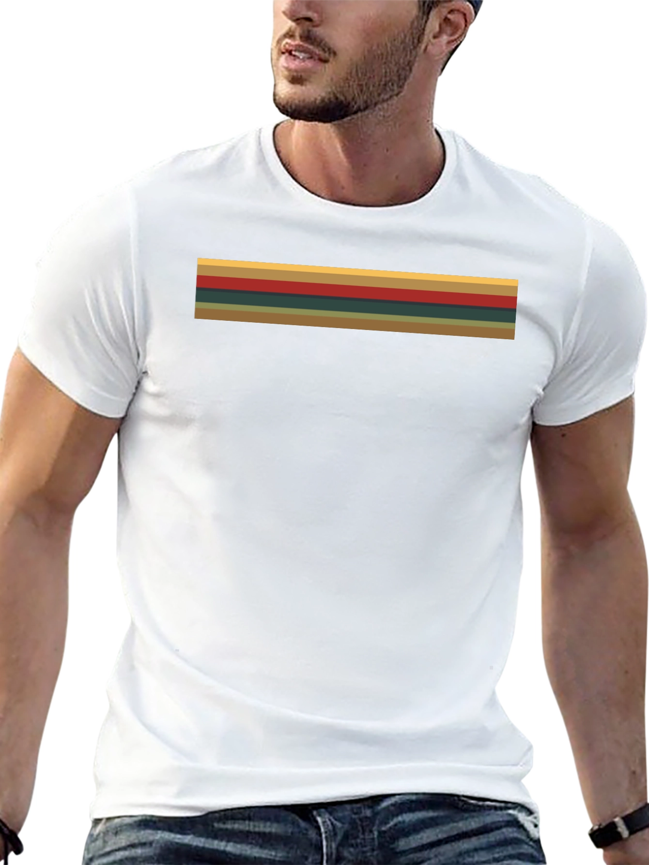 Black Retro Stripe Tee - Time Traveler Style view 13