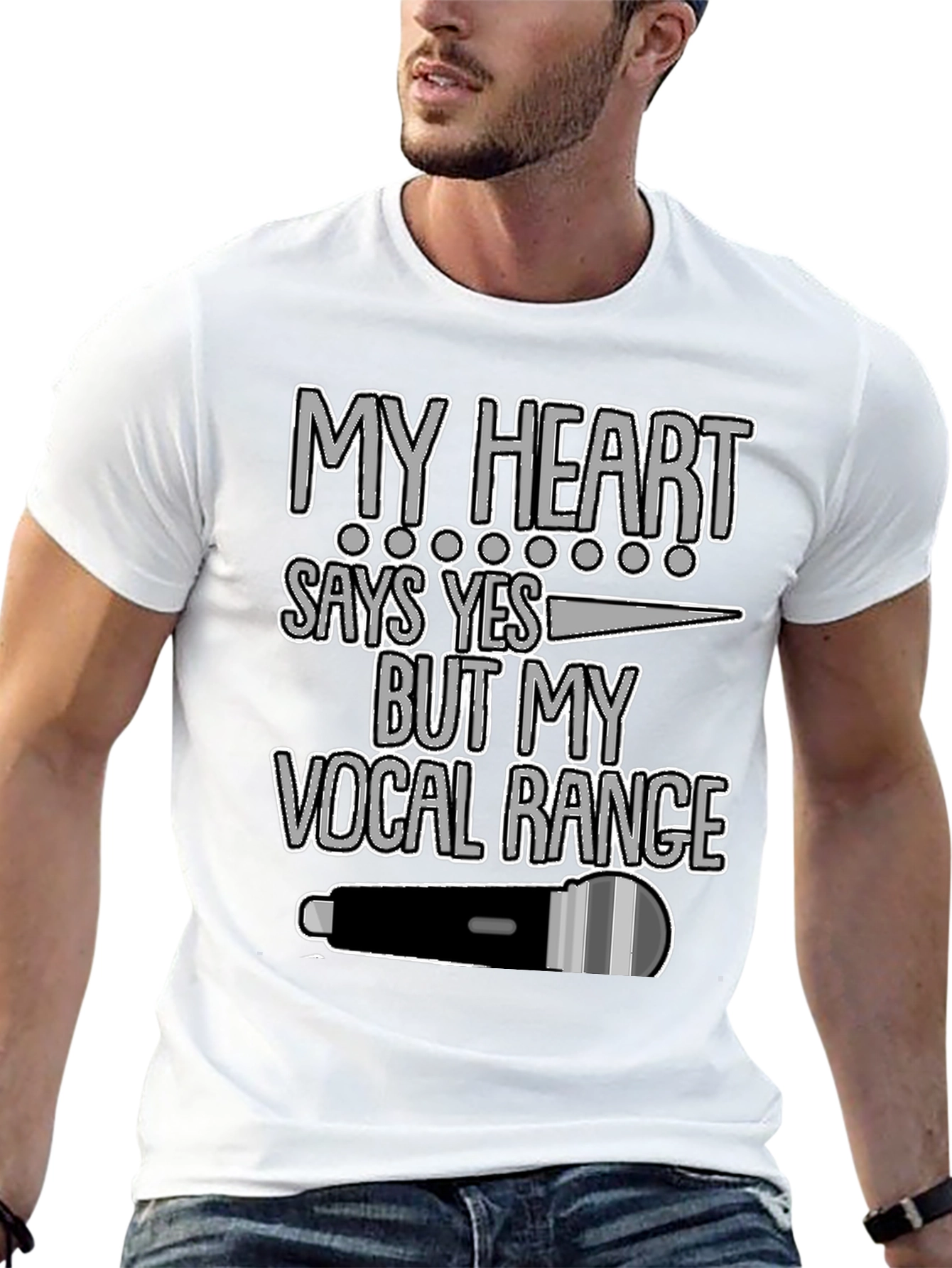 My Heart Says Yes Vocal Range Graphic T-Shirt - 13