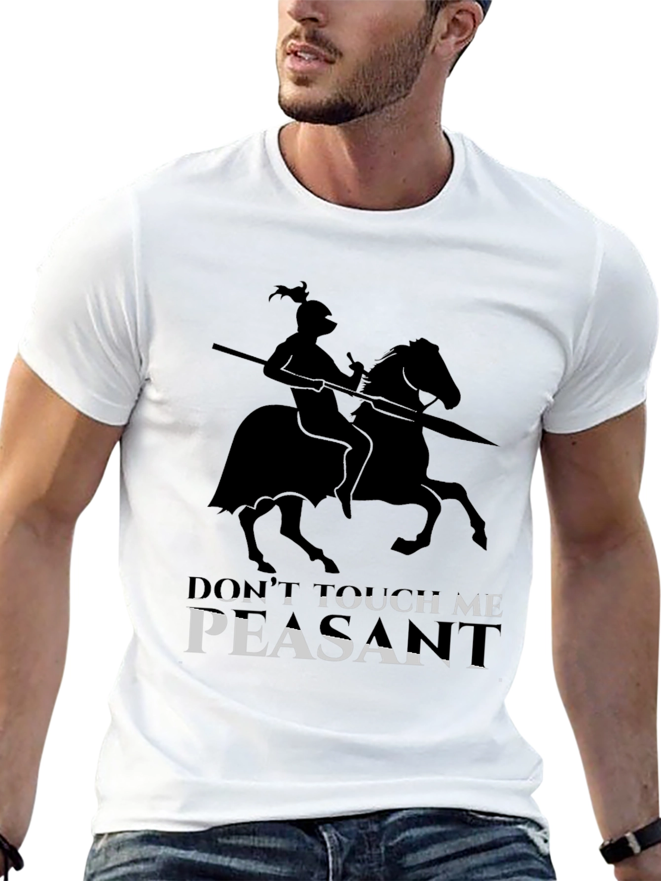 Black Don't Touch Me Peasant Black T-Shirt view 13