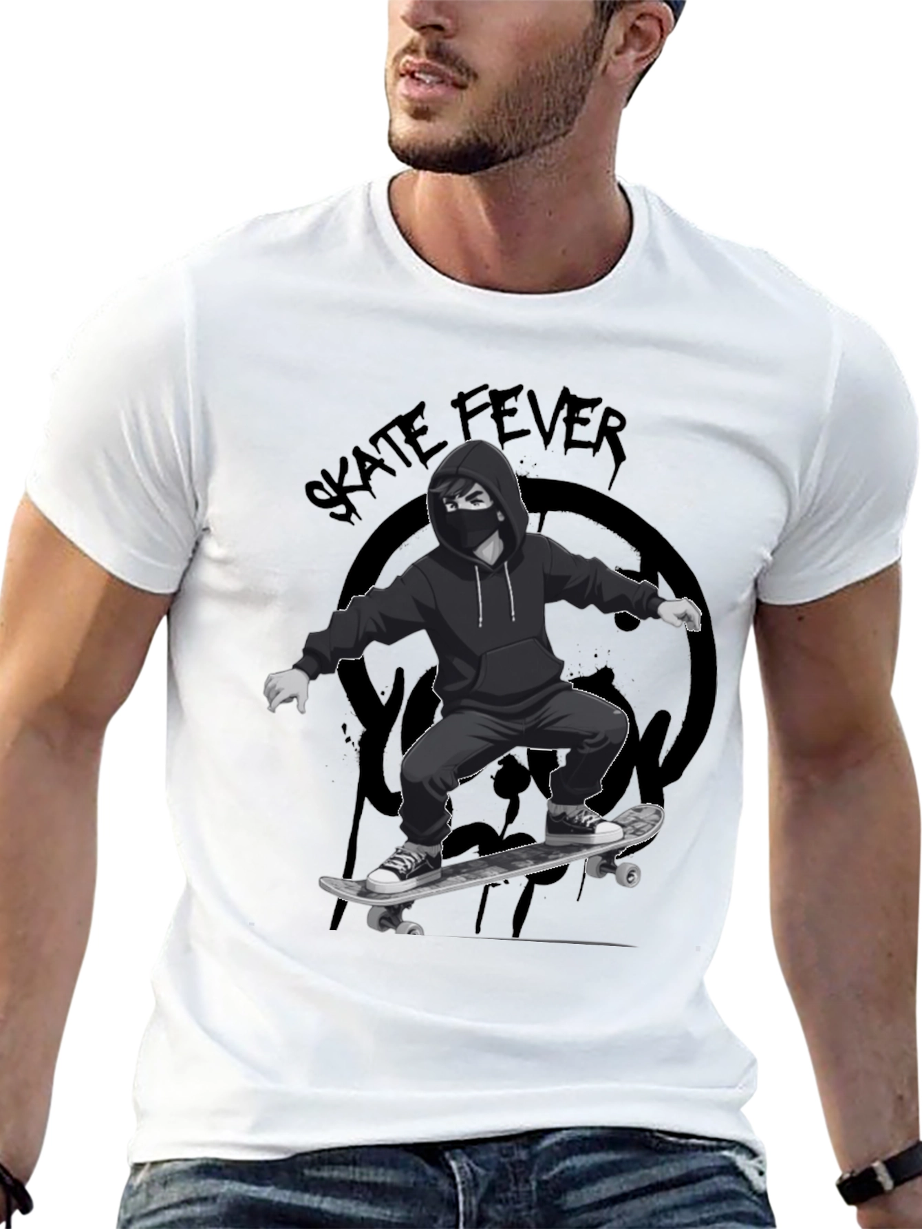 Skate Fever Graphic T-Shirt - Cool Skater Design - 13