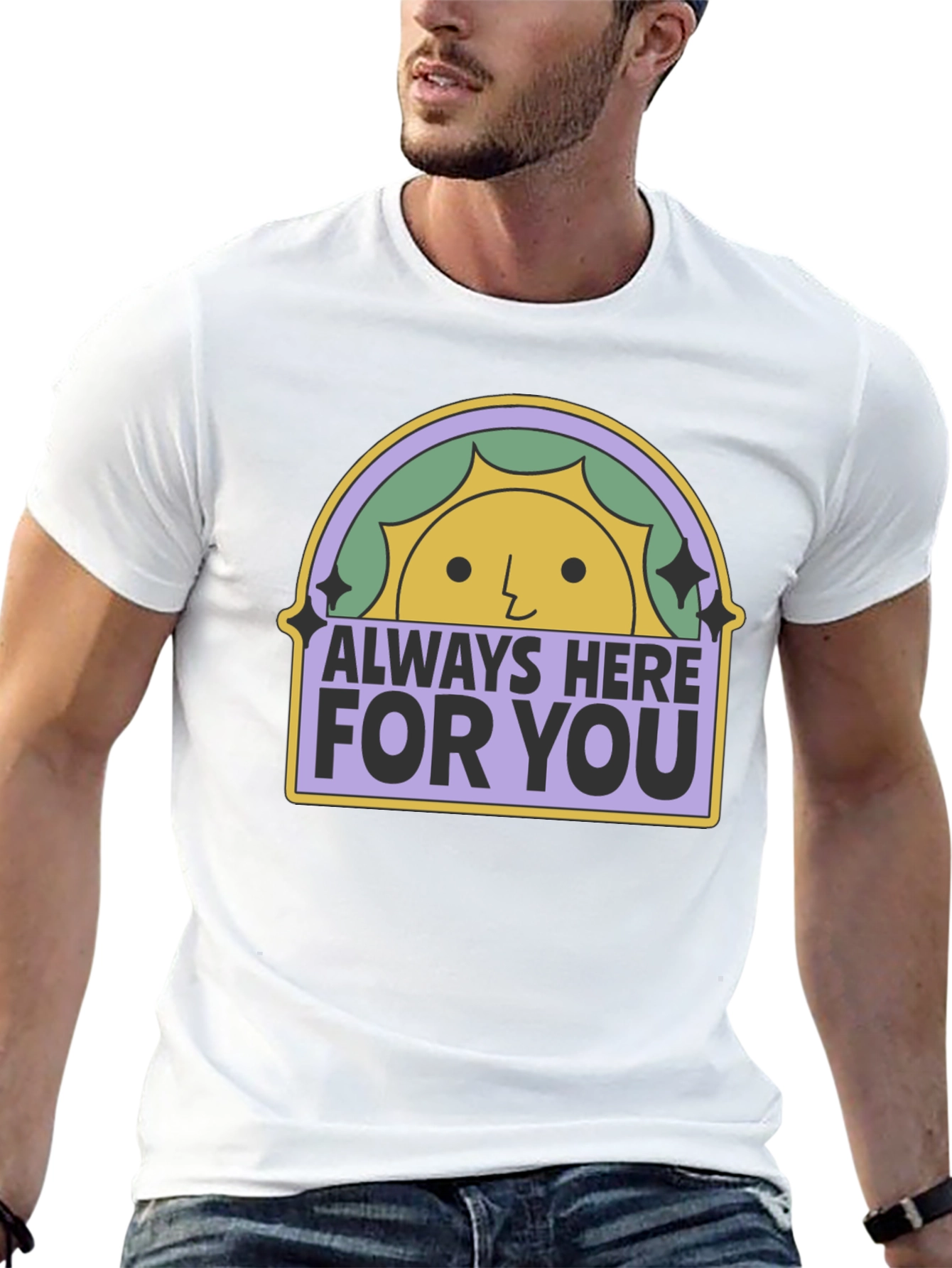 Black Always Here For You Graphic T-Shirt view 13