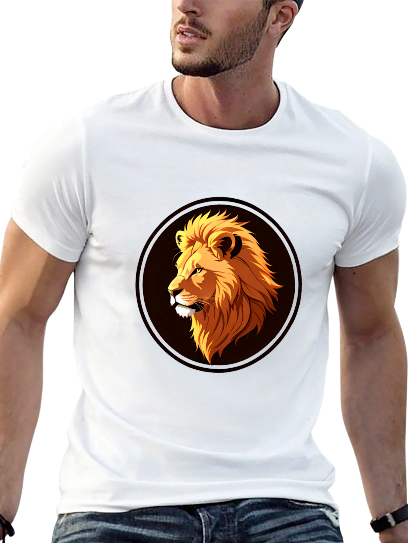 Black Lion Graphic Black T-Shirt - Stylish Men's Apparel view 13