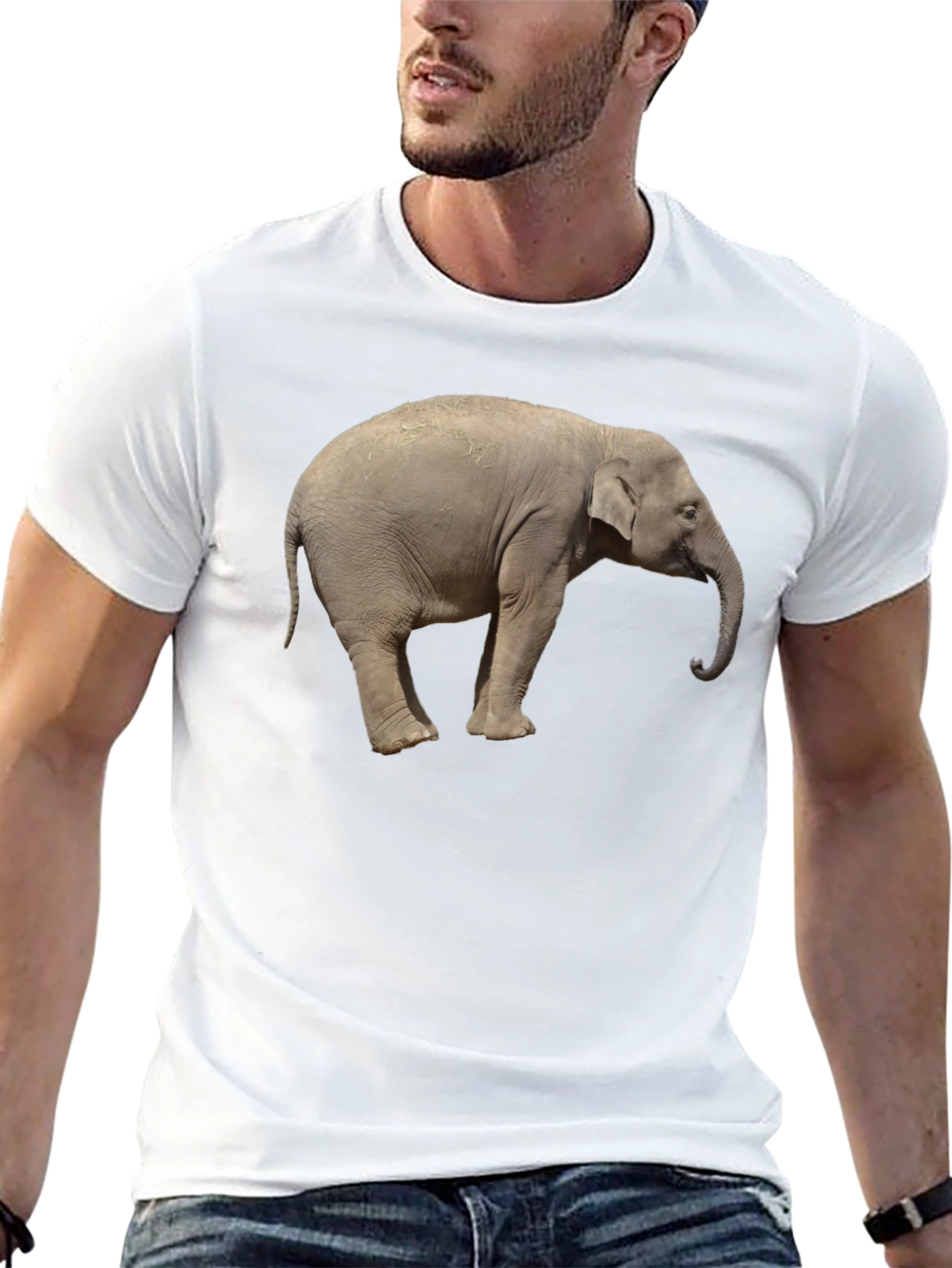 Black Elephant Graphic Tee - Cool Animal Print T-Shirt view 13