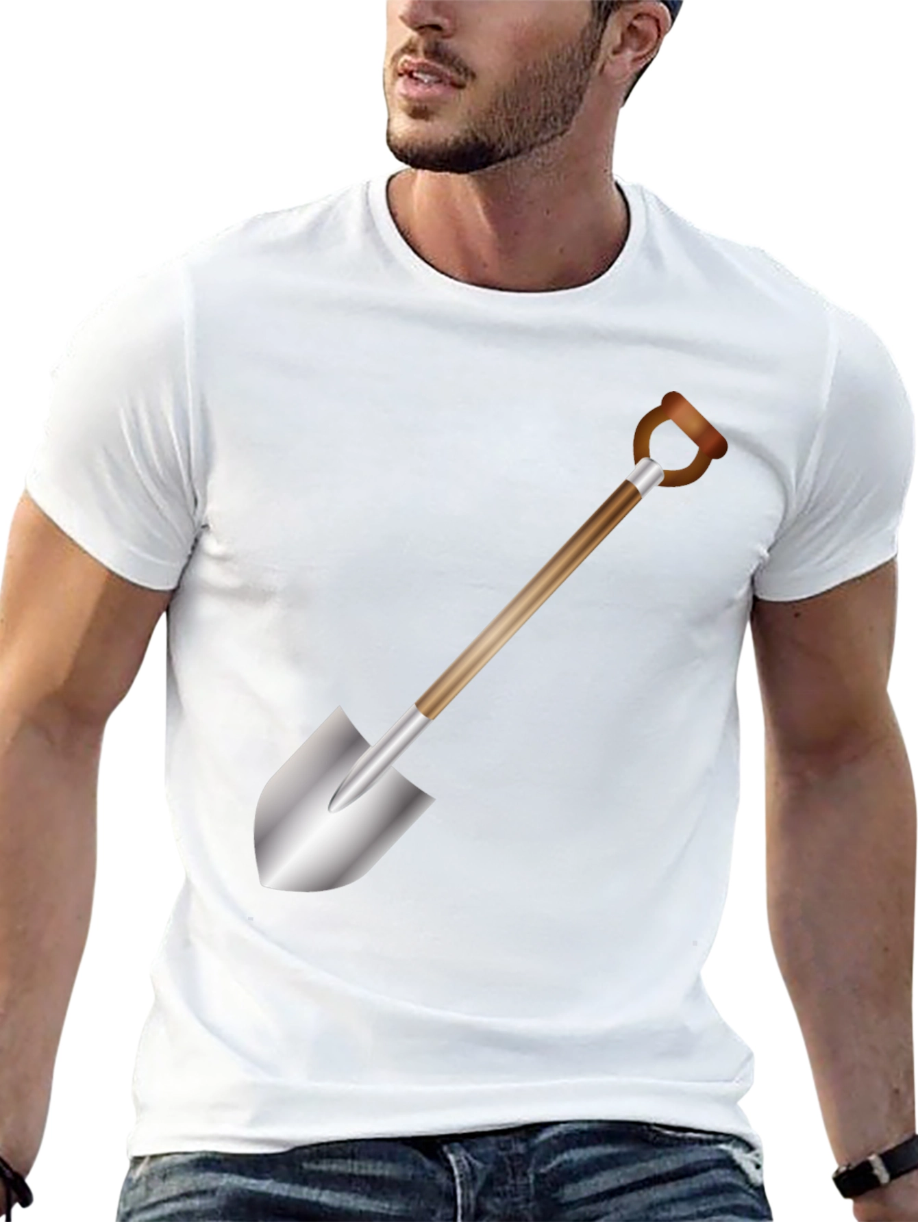 Black Shovel Graphic T-Shirt - Black Cotton Tee view 13