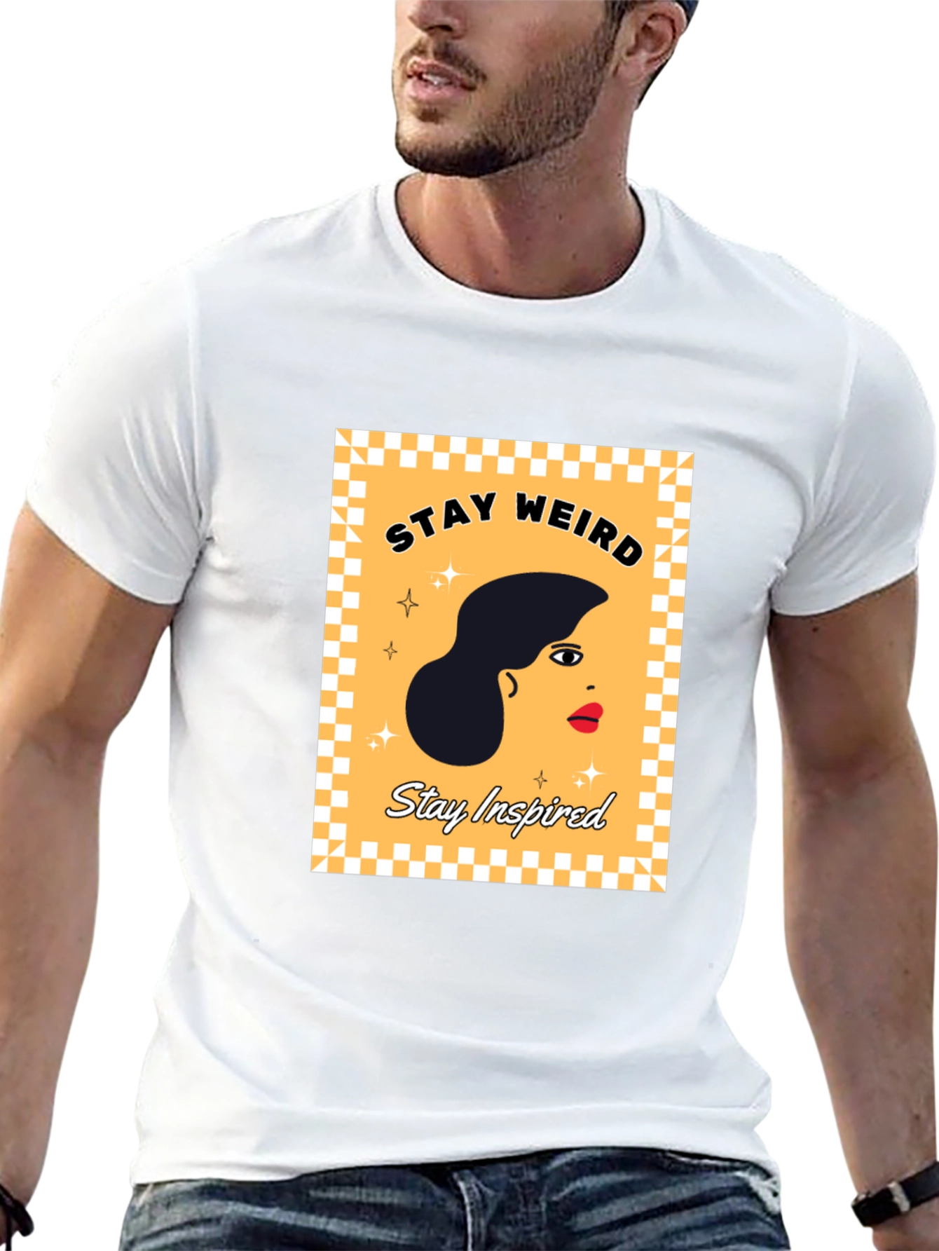 Black Stay Weird, Stay Inspired Graphic Tee view 13