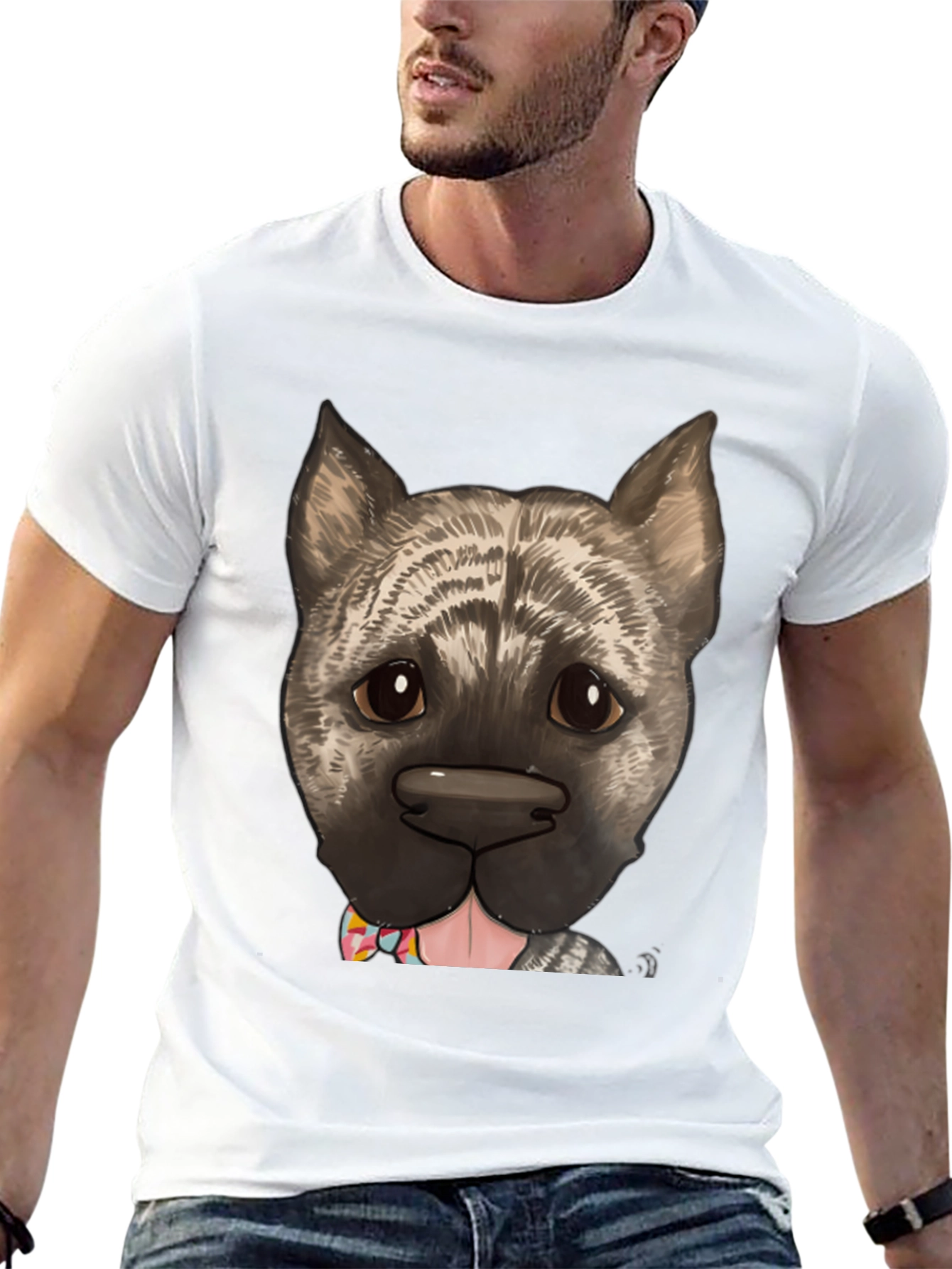 Black Dog With Bow Tie Graphic Tee view 13